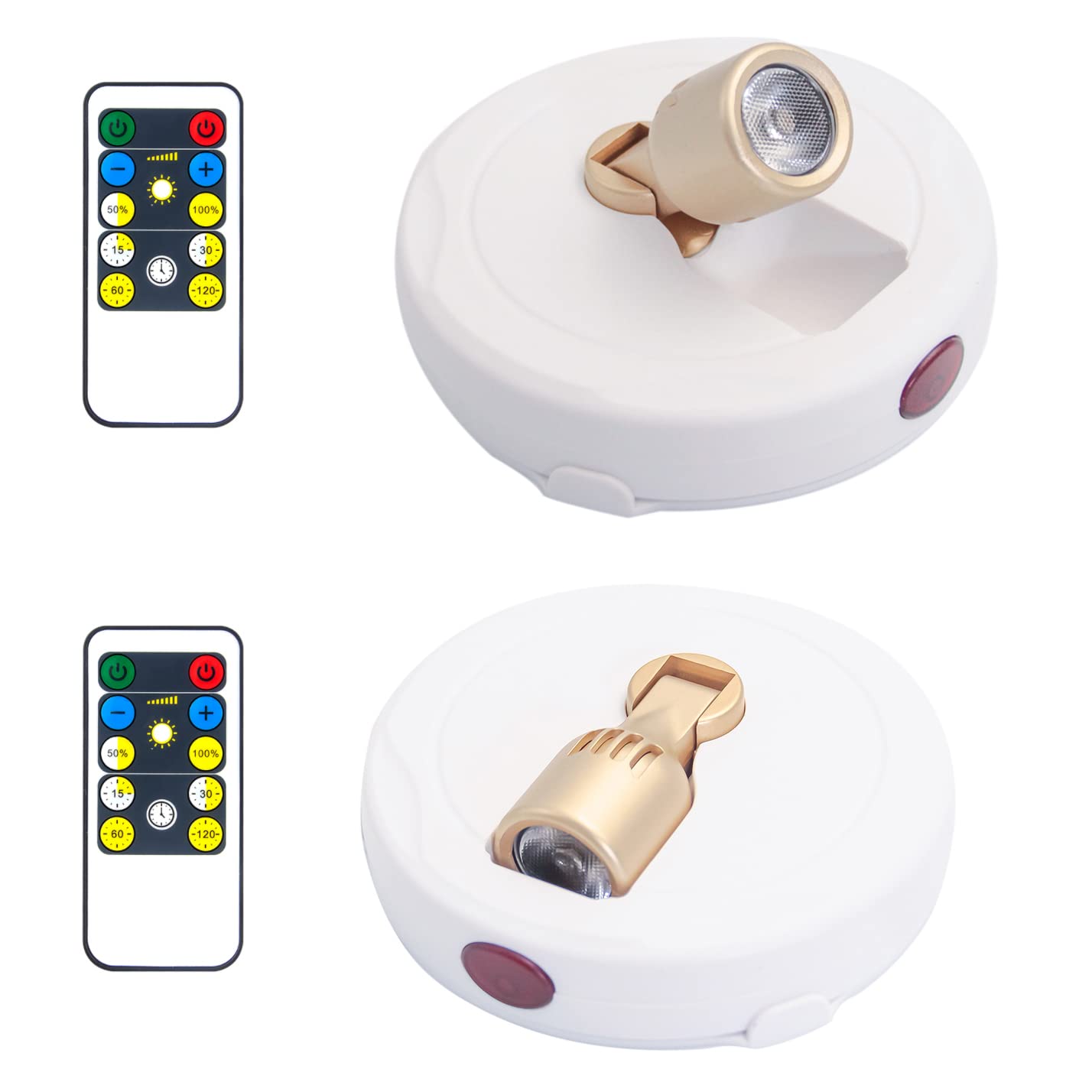 KANESIKI Battery Operated Spotlights, Cordless Picture Light, Dimmable Accent Lighting, Wireless LED Puck Lights, Stick on Light