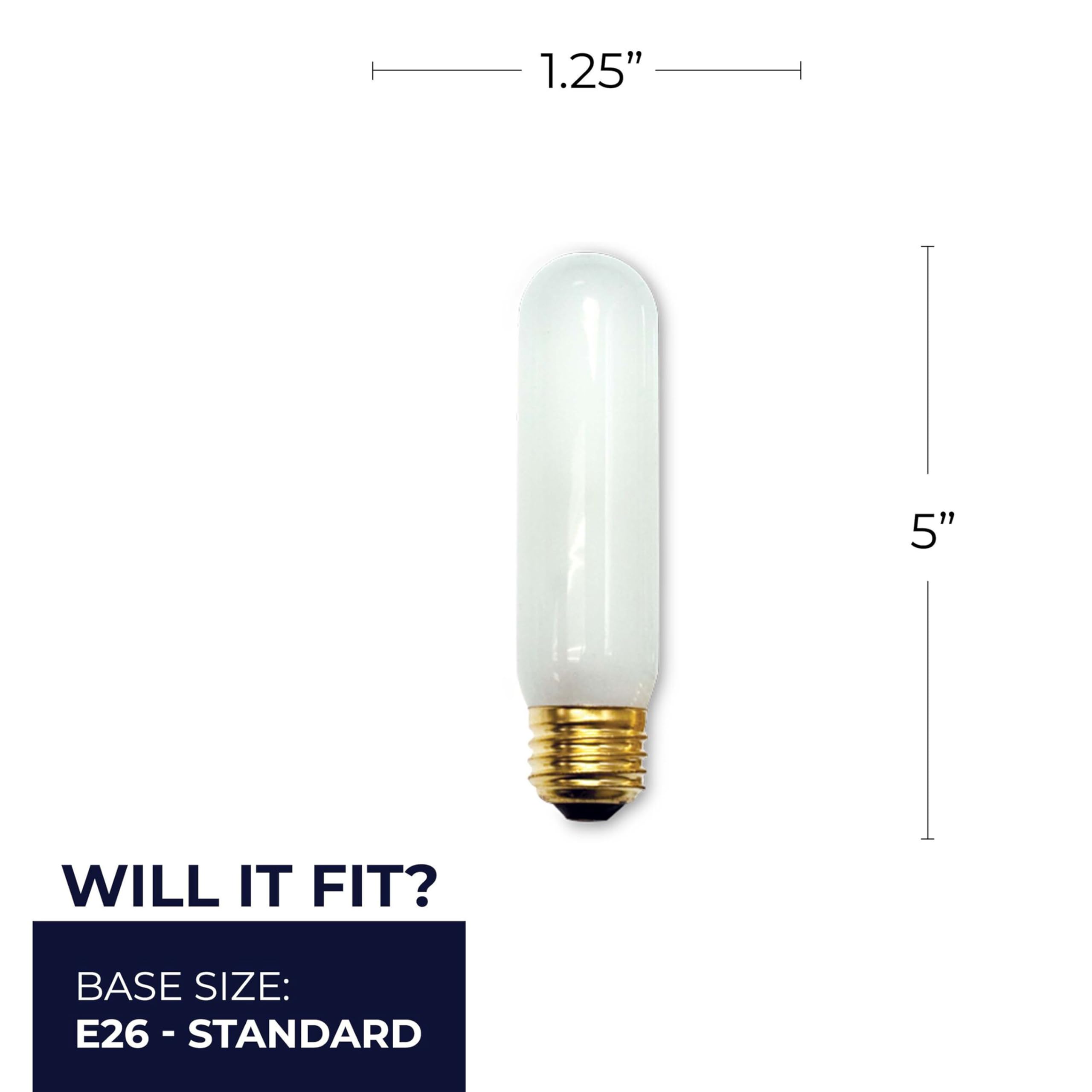 Bulbrite 40T10F 40-Watt Incandescent T10 Tubular Light, Frost (Frost - 2 Pack)