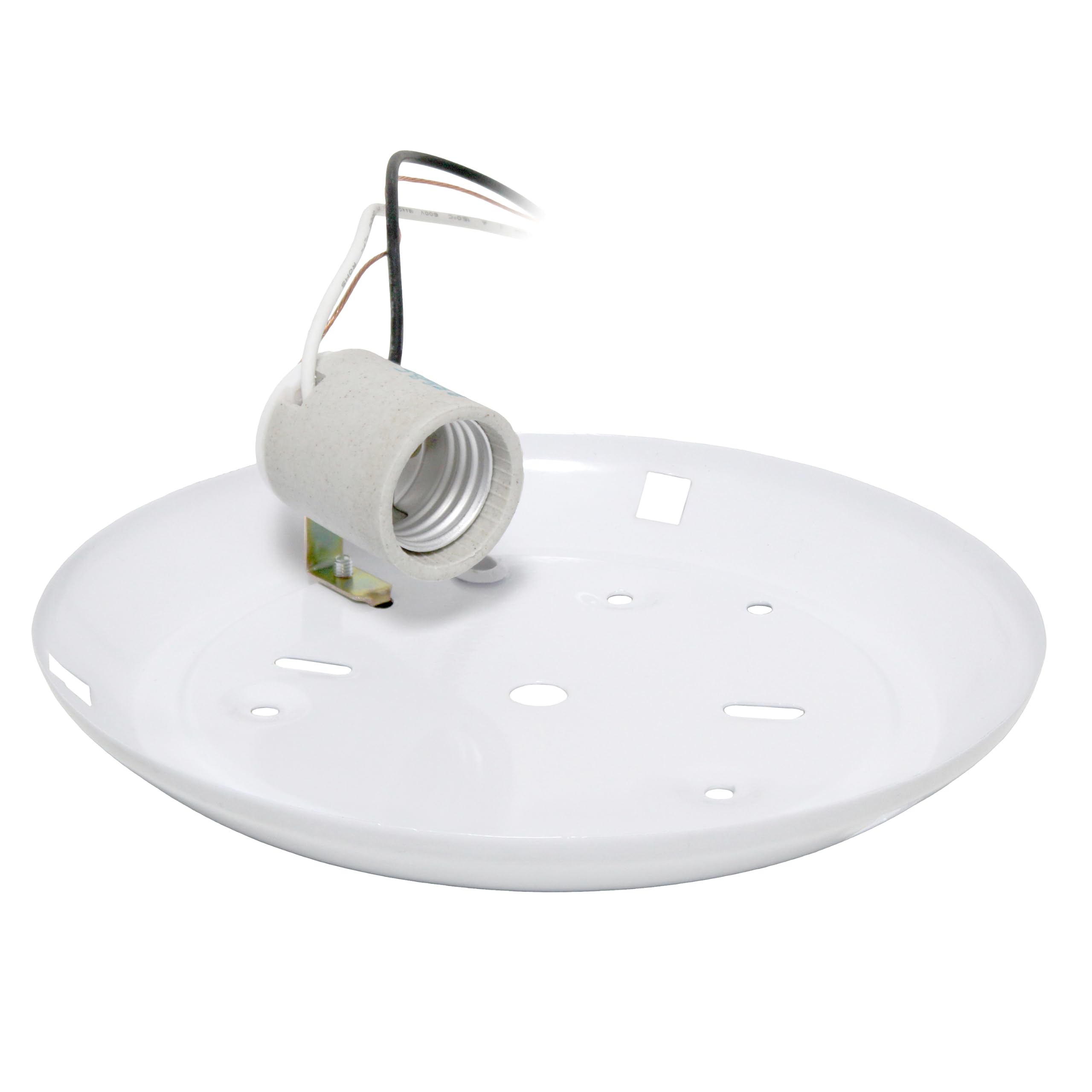 Simple Designs Fm3000-Wht Round Flushmount Ceiling Light, White Glass, 1 Count, Scroll Swirl Design