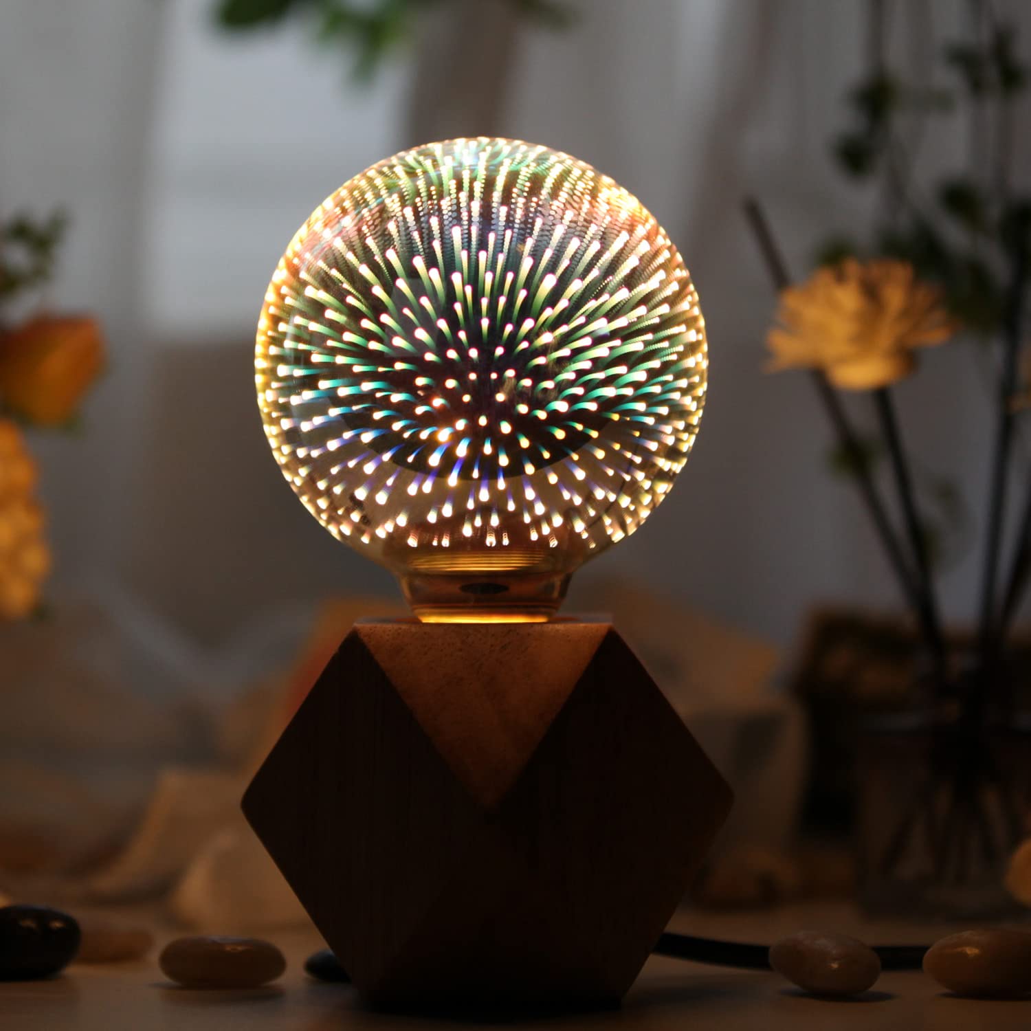 Tianfan G30 4W Vintage Edison Bulb With Warm Yellow Light, E26 Base, 80Lm Equivalent To 7W Incandescent, Silver Glass Color, Dec