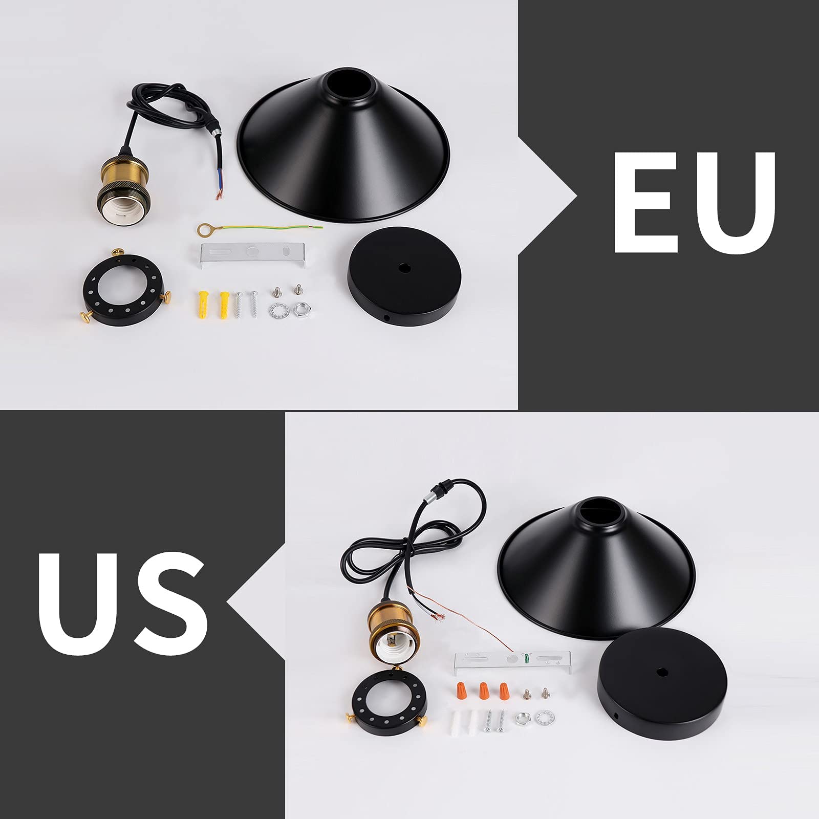 Newrays Industrial Retro Black Iron Pendant Light, 2 Pack, Model PD2020-2, Ideal for Kitchen, Restaurant, Bar, Balcony
