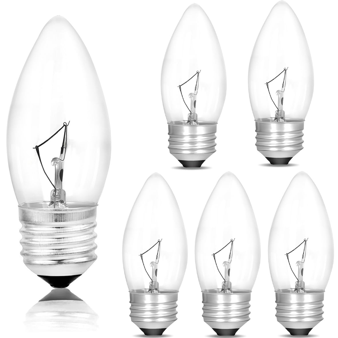 Rkozcsta 25W Incandescent Torpedo Tip Chandelier Bulbs Classic B11 Candelabra Base Lighting, Dimmable For Vintage Fixtures, Chan