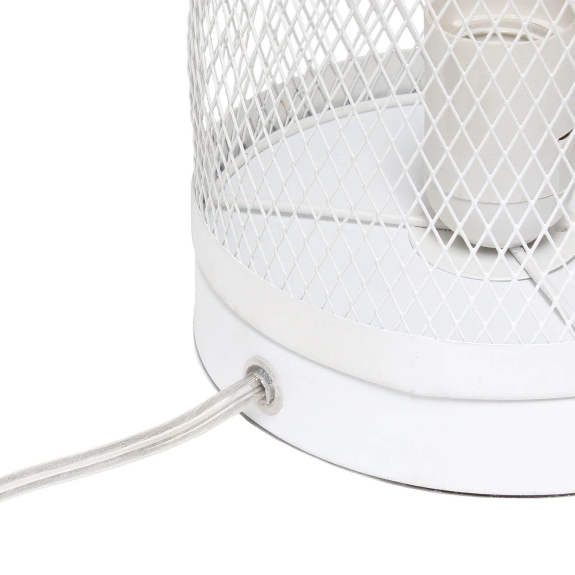 Simple Designs Lt1075-Wht Cylindrical Steel Table Lamp, White
