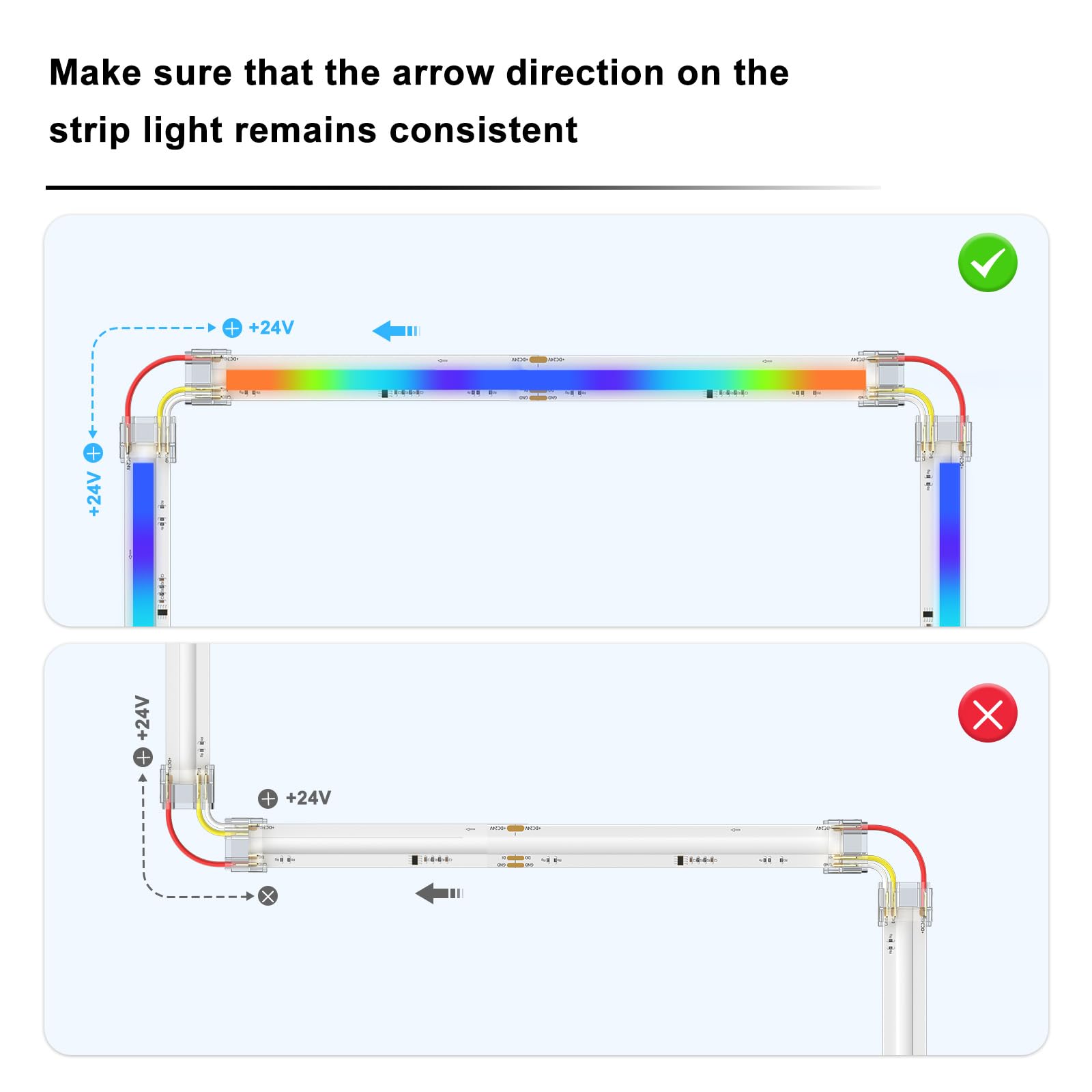 Pautix 12Mm Connectors 10Pcs L-Shaped/Corner Connectors,Solderless Terminal Extension Connection For 3-Pin Rgb Smart Ic Cob Led Strip Lights,Not For 10Mm/8Mm/5Mm Led Tape Lights