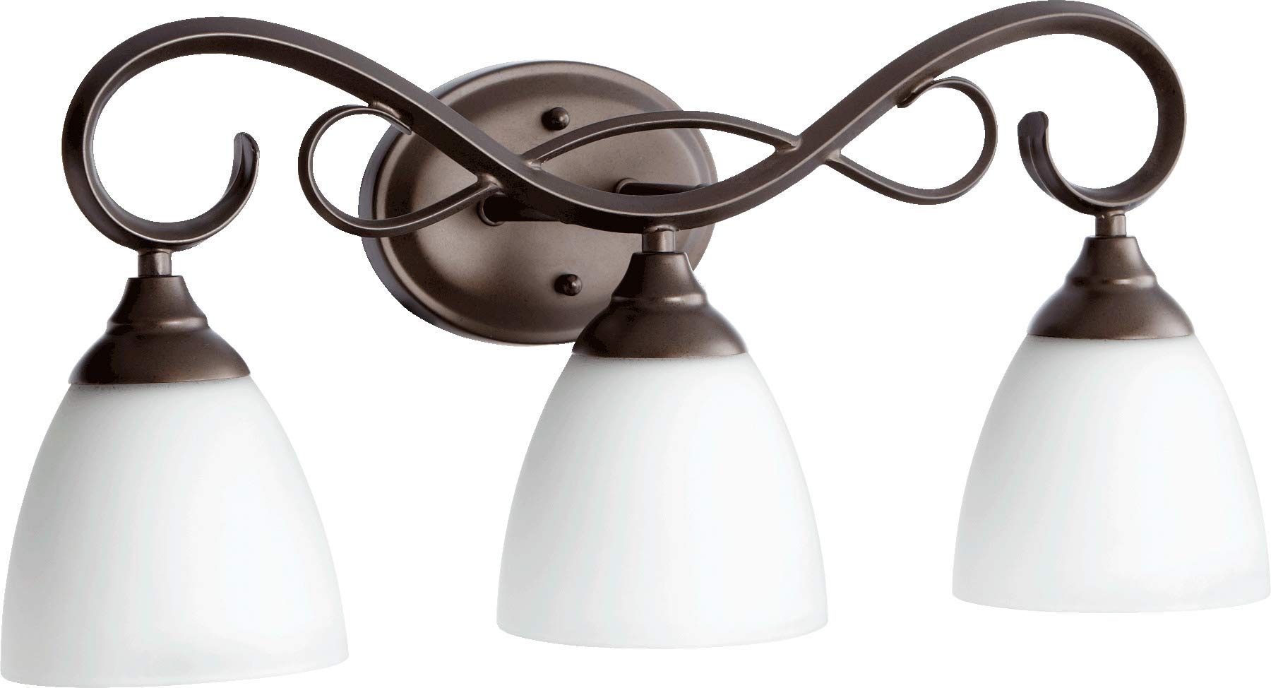 Quorum 5108-3-86 Bronze Three Light Vanity Fixture From Powell Collection