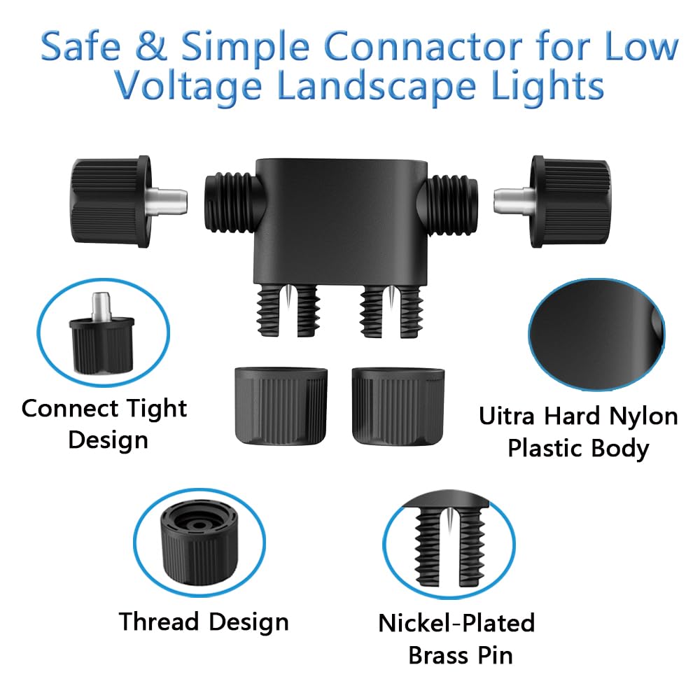 Neteha 16 Pack Low Voltage 12-18 Gauge Wire Connectors For Landscape Lighting  Pathway Lights  Outdoor Led Lights