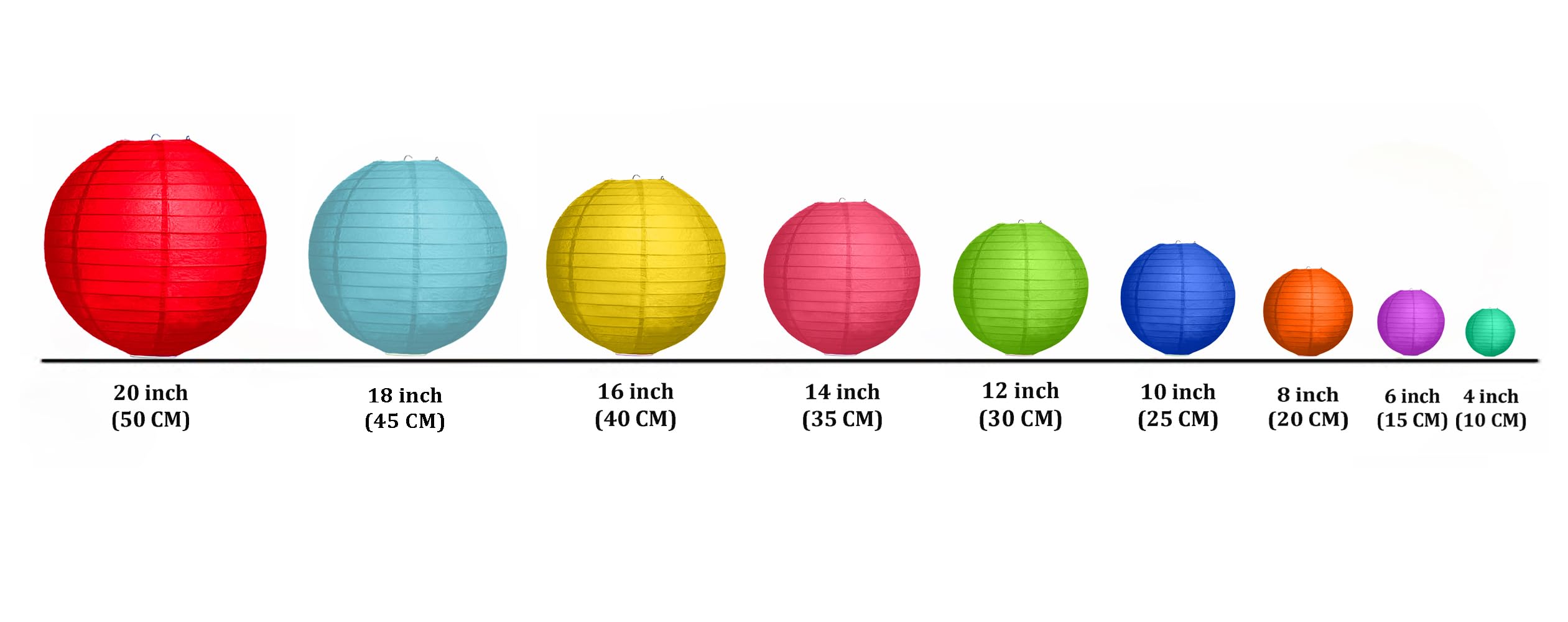 Pack Of 3 Round Paper Lanterns Lamp Wedding Birthday Party Decoration (Peach, 18''/ 45Cm)