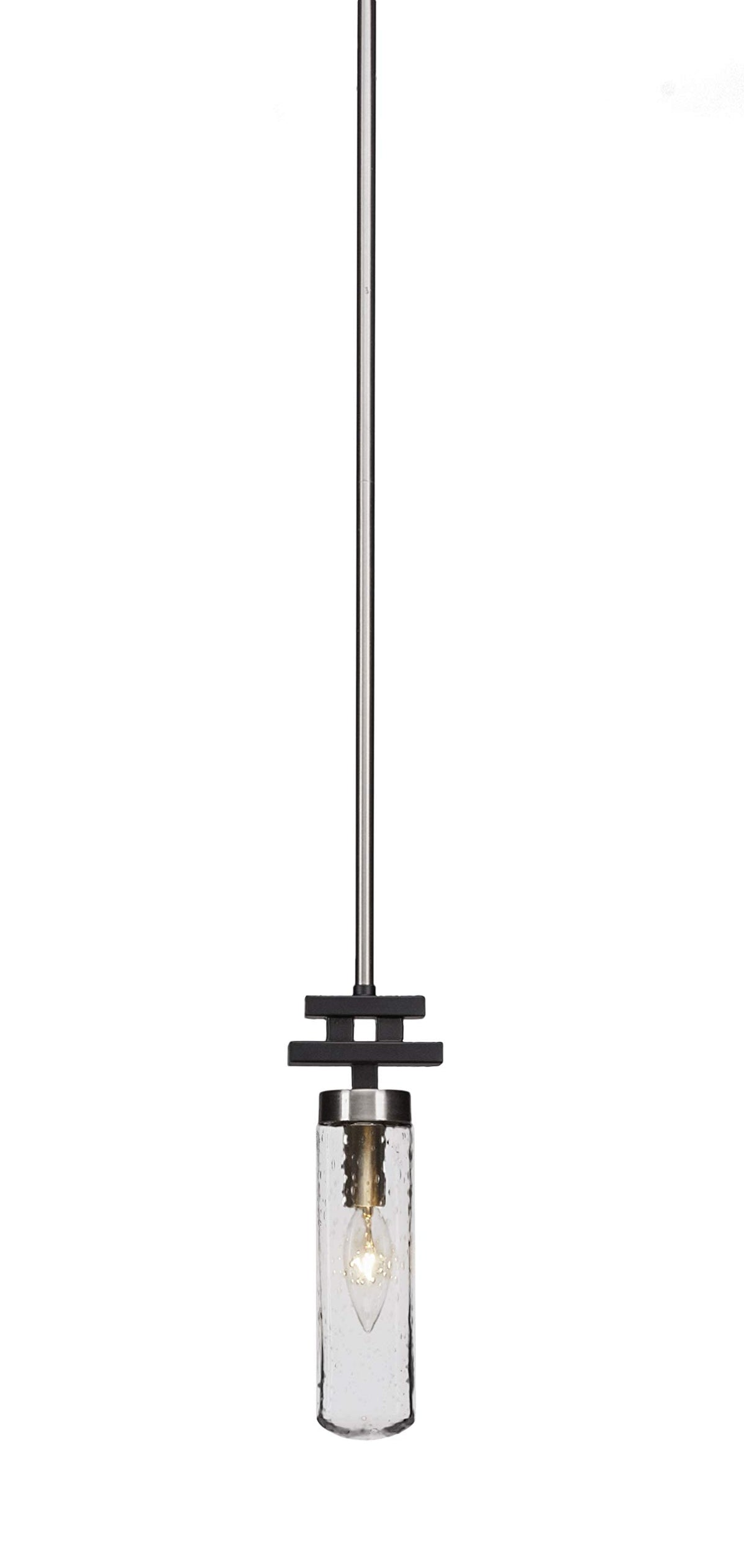 Salinda 1 Light Mini Pendant In Matte Black & Brushed Nickel (2501-Mbbn-600)