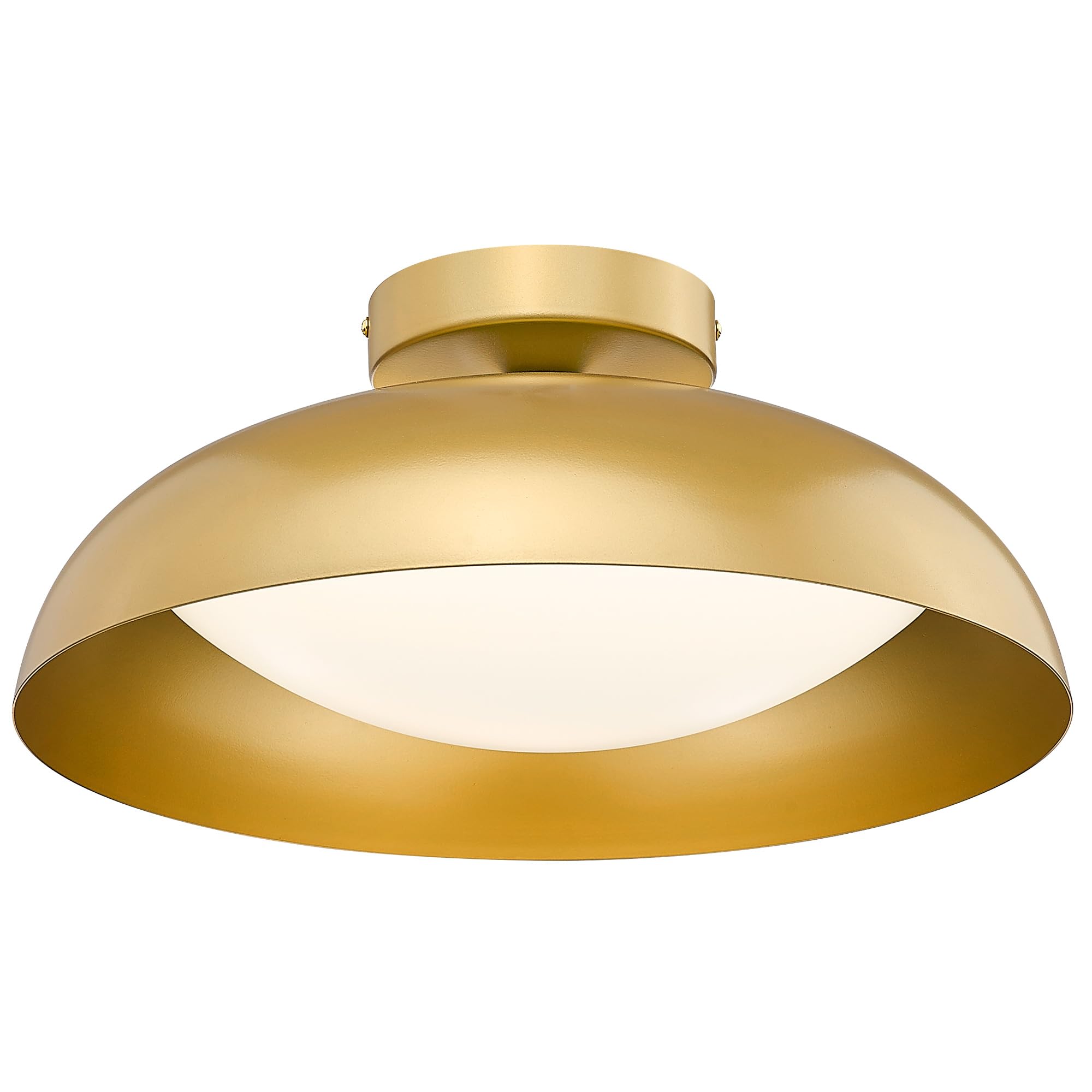 Kudos Gold Semi Flush Mount Ceiling Light, 16 Inch LED Ceiling Light Fixtures, 23W/1300Lm Light Fixtures Ceiling Mount, 5CCT Adjustable, KDCL02-GD