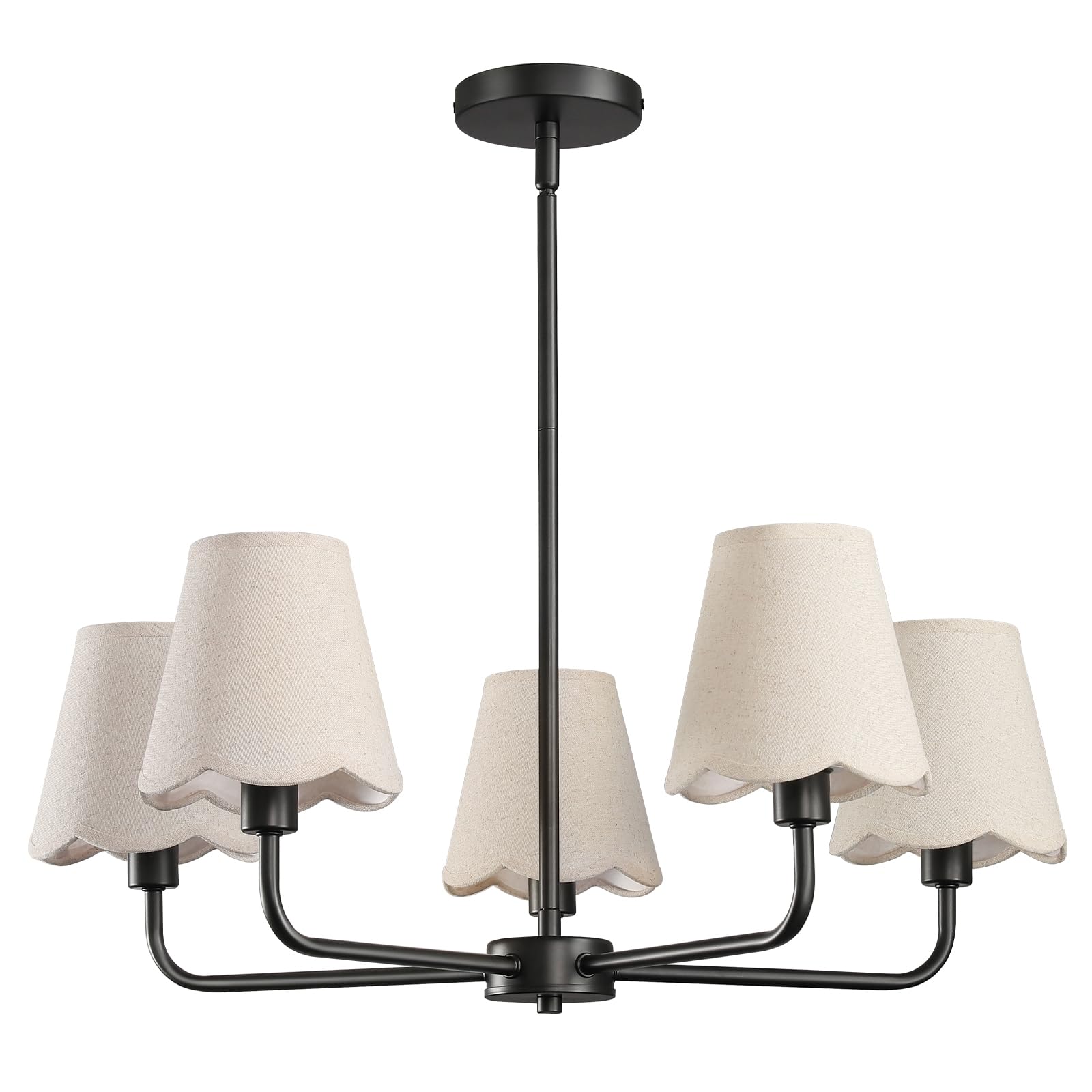 Kaisite Black Chandelier For Dining Room - 5-Light Farmhouse Dining Room Light Fixture Over Table Industrial Kitchen Lighting Fixture Ceiling Hanging Chandelier For Bedroom Living Room Foyer Entryway