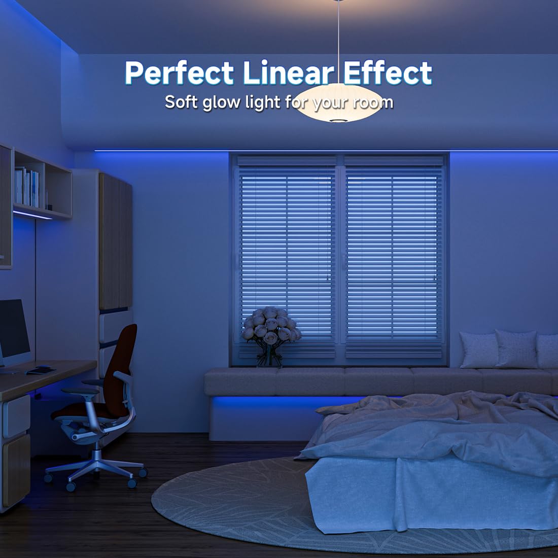 Btf-Lighting Fcob Cob Led Strip Blue Color 480Leds/M 16.4Ft Dc12V Flexible High Density Uniform Light 8Mm Width Bright Dimmable