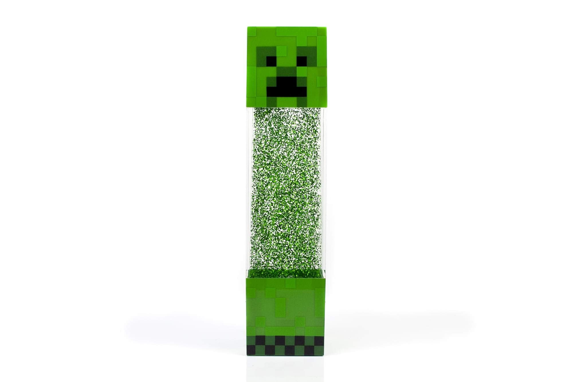 Minecraft Creeper Glitter Motion Light - 12-Inch LED Lamp, Green, Model 15825, Plastic Mood Light