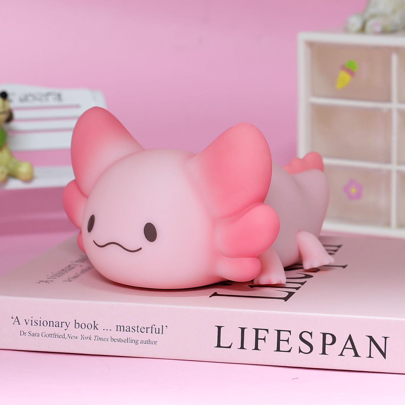 Tremdwoto Axolotl Night Light  7 Colors Changing Cute Night Light For Kids With Dimmable & Timer Lovely Rechargeable Novelty Nursery Light Baby Room Decor Axolotl Gifts For Girls And Boys