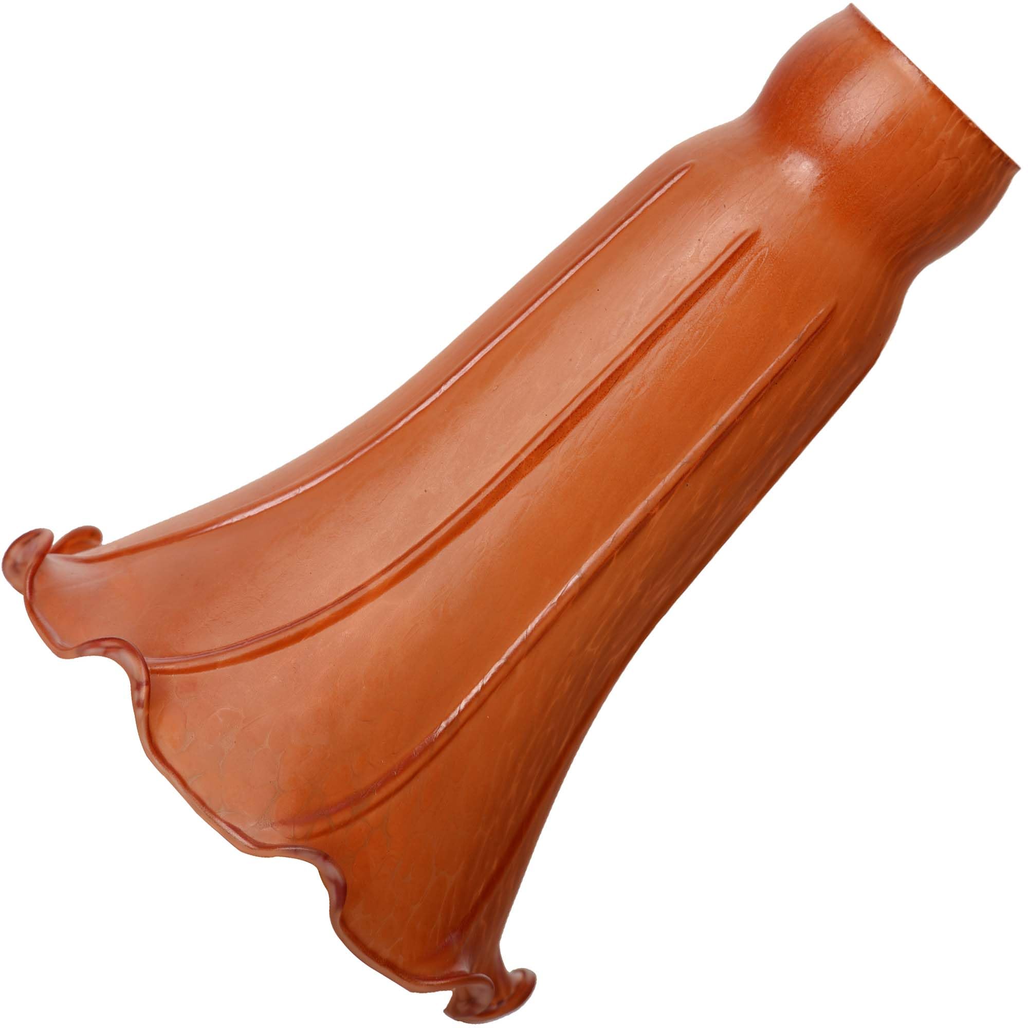 Bieye LS92 Lily Flower Blown Glass Lampshade (Orange, Opening I.D. 1.26'' x O.D. 1.5'')
