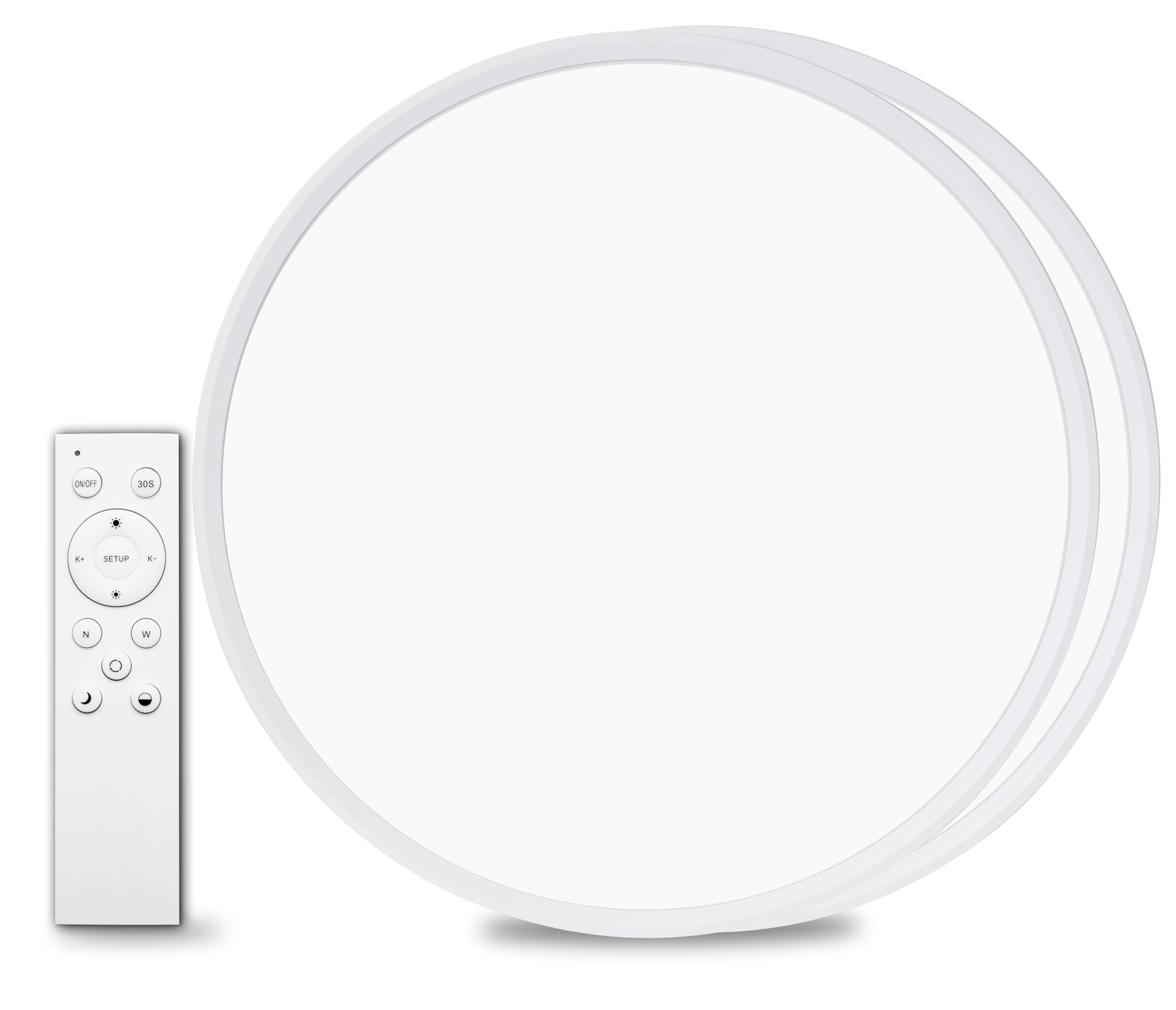 Bright Future Lighting 20-Inch LED Flush Mount Ceiling Light Panel, 40W, Dimmable, Adjustable Color, White, 2-Pack