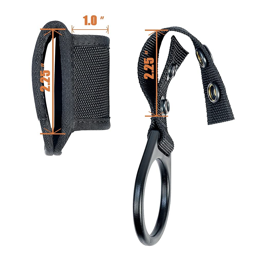 Taftacfr Compact Flashlight Holder(Open Top)+ Flashlight Ring Strap Holder Hold Mag Lite And Other D/C Cell Flashlights(Nylon Ou