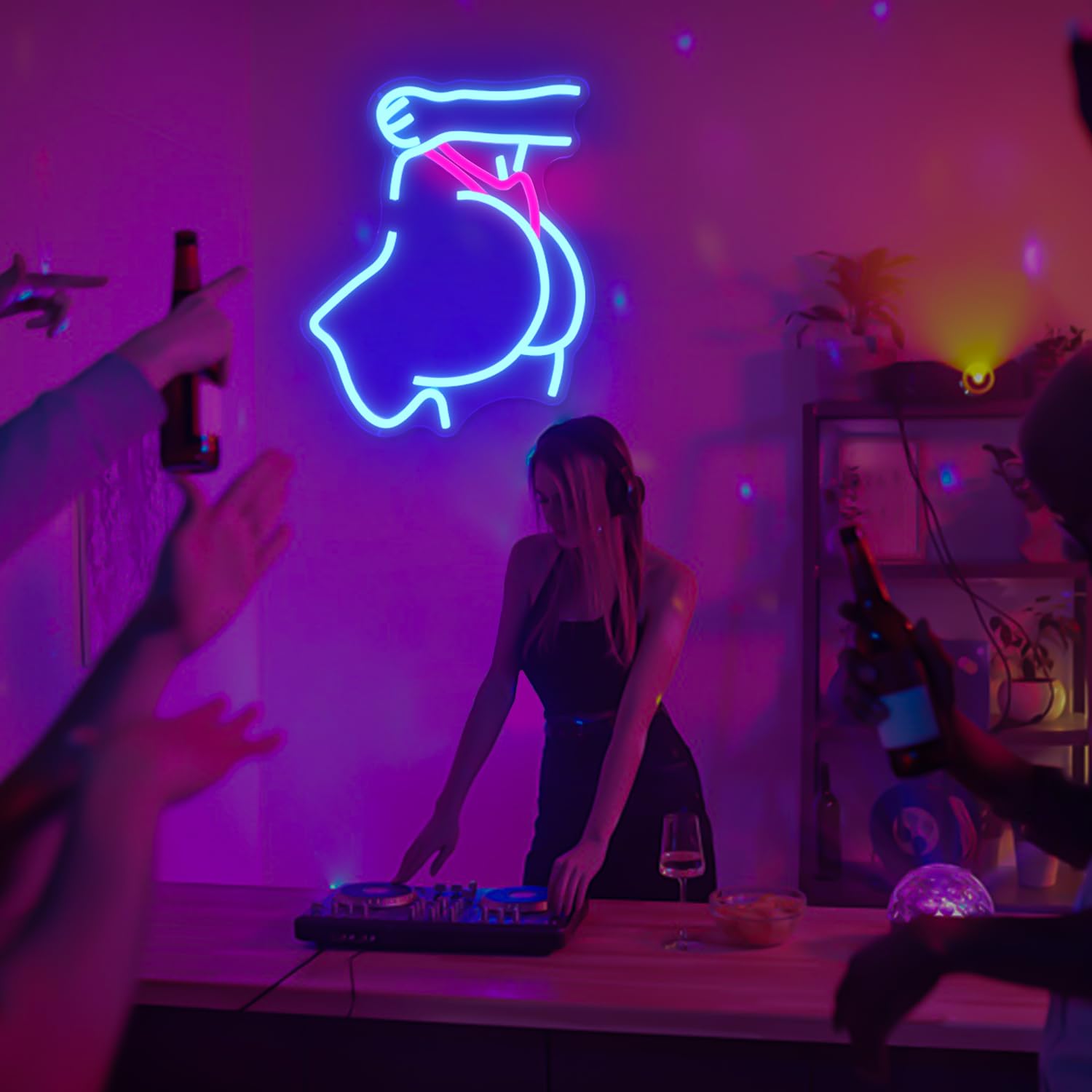 Lady Back Neon Sign for Wall Decor Dimmable Lady Neon Signs for Man Cave Butt Shaped Sexy Led Sign for Bedroom Neon Woman Sign G