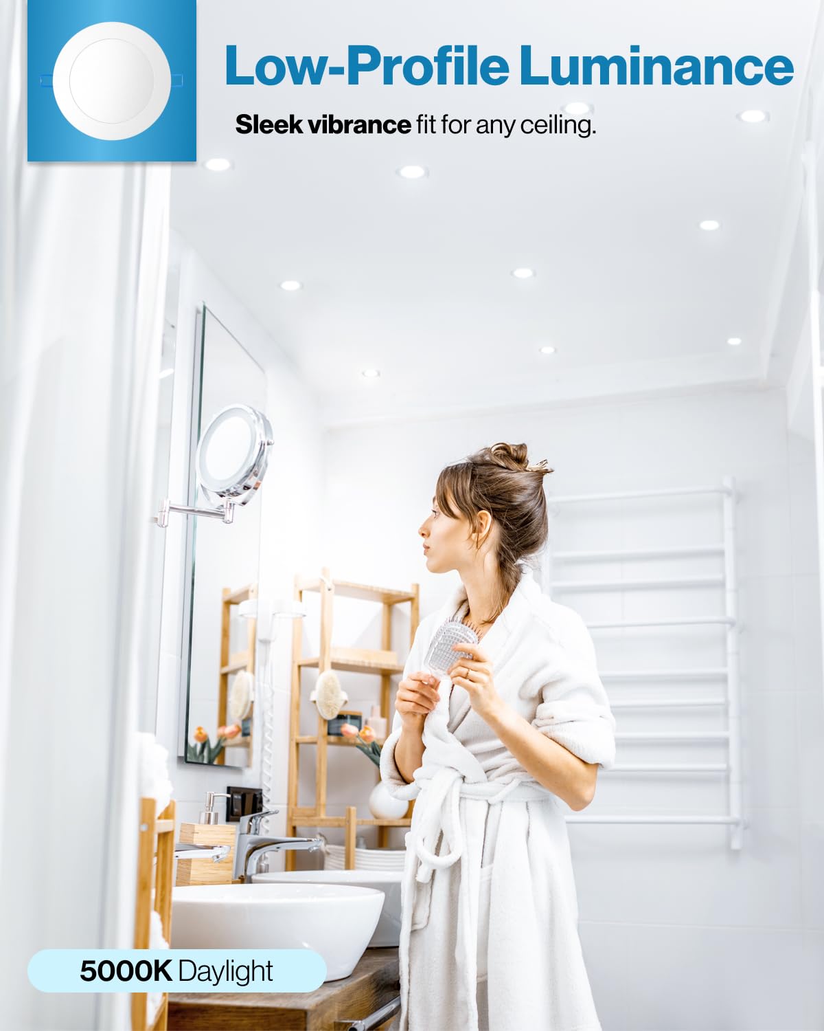 Sunco 6 Pack 6 Inch Ultra Thin Led Recessed Ceiling Lights, 5000K Daylight, Dimmable, 14W, Wafer Thin, Canless With Junction Box - Energy Star