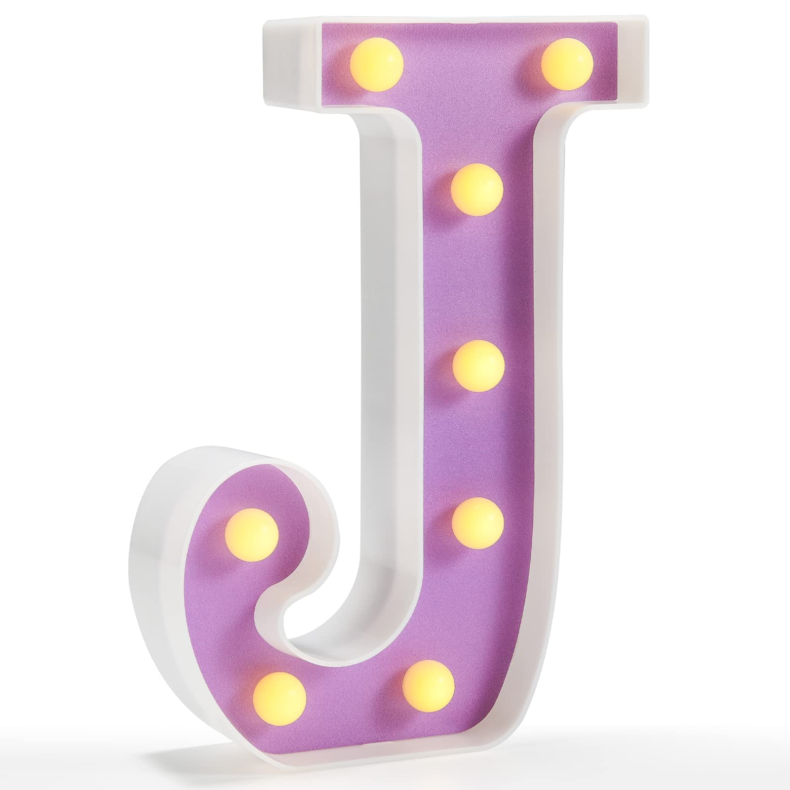 Pooqla LED Letter Lights, Purple Alphabet Sign, DIY Marquee Night Light for Home Party and Wedding Decoration