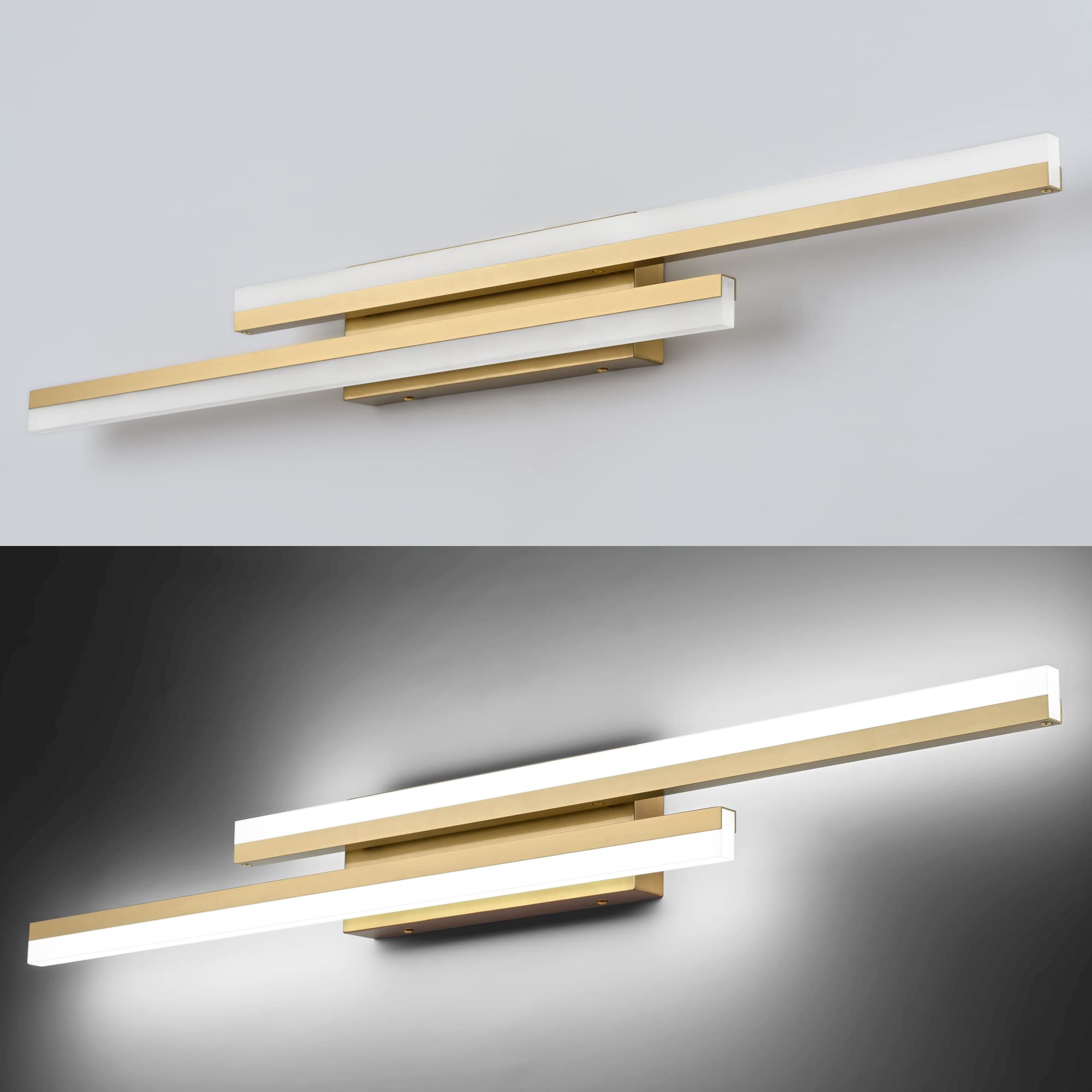 PRESDE 40inch Gold LED Bathroom Vanity Light Fixture, Dimmable Metal Over Mirror Lighting, Model bf4da24e-e804-4789-9810-4871eda49f