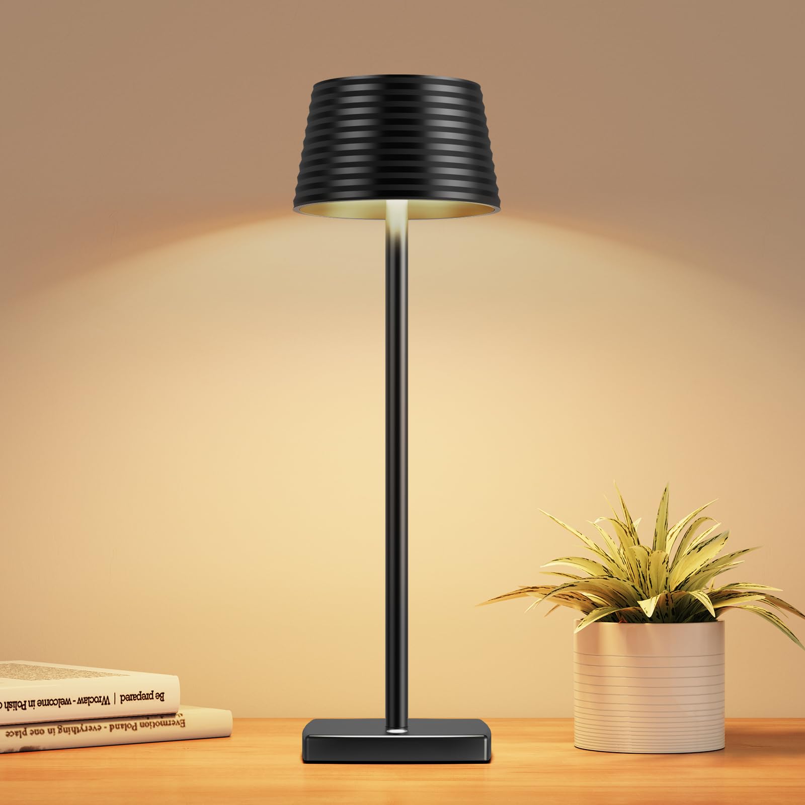 Yiben Cordless Table Lamps Rechargeable,Battery 6000Mah Led Portable Lights For Outdoor/Patio/Restaurant/Indoor Desk Lamp - Ip54