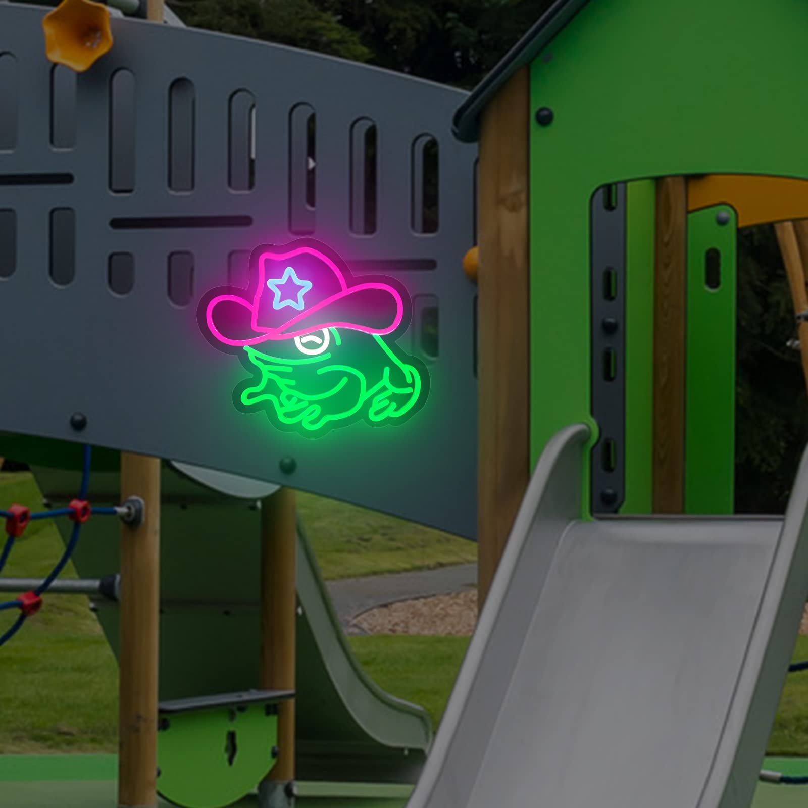 Moodlion Cowboy Hat Neon Signs For Wall Decor  Dimmable Frog Neon Art Sign Led Light Man Cave Cool Funny Bedroom Room Lights  Cute Neon Light Up Signs Frog Decorations Birthday Party Gifts