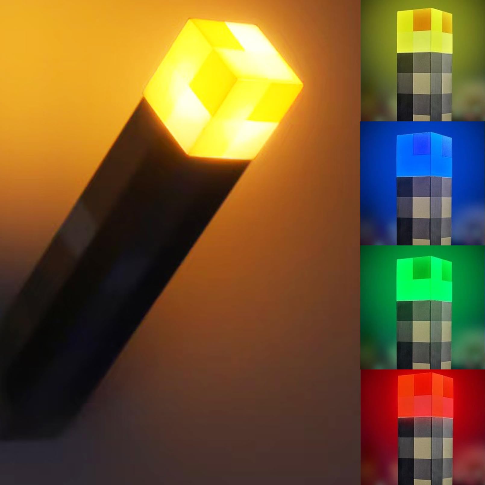 Yevheniy Light-up Wall Torch Lamp with 4-Color Change, Hand Held & Wall Mountable Table Lamps, USB Rechargeable Night Light, Cos