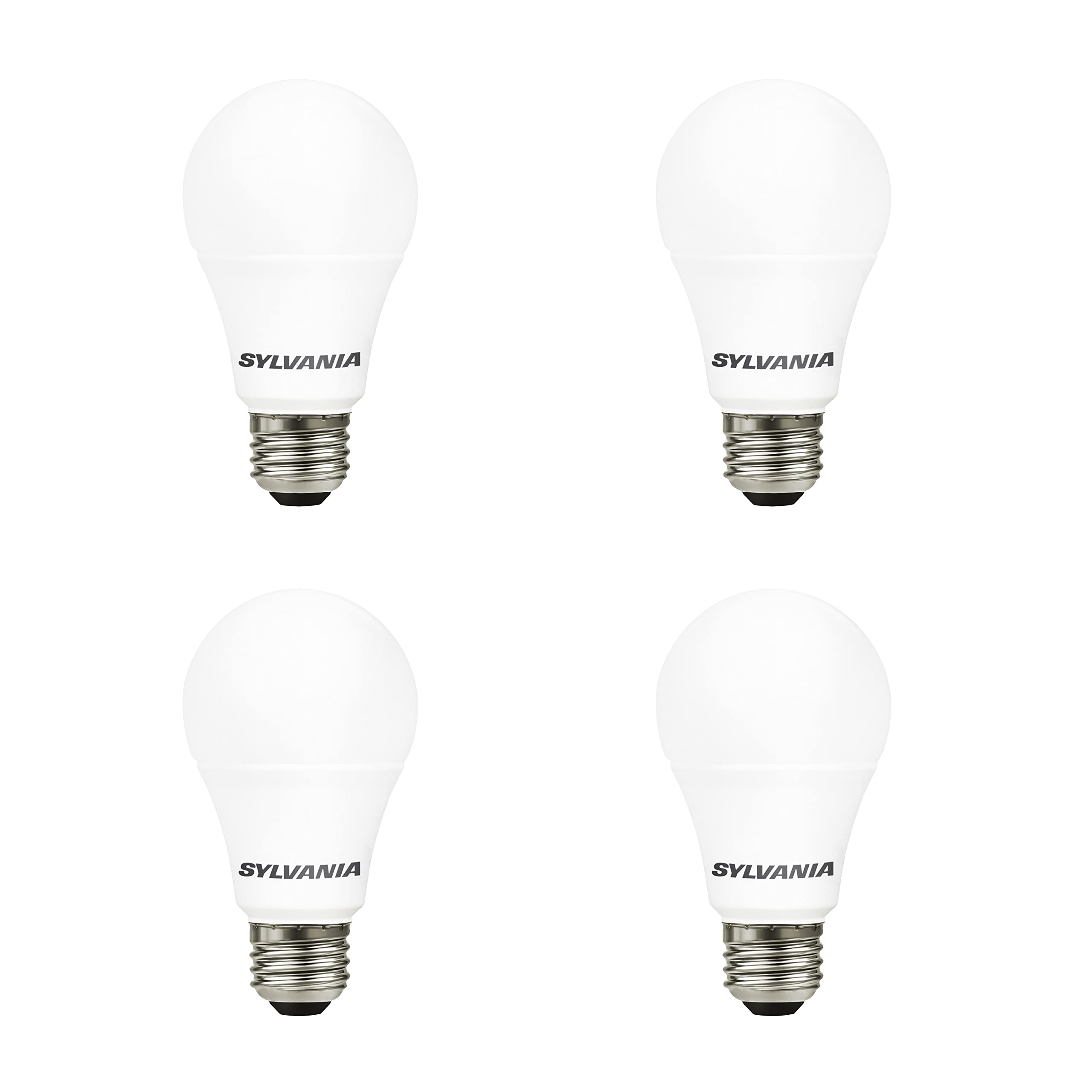SYLVANIA LED A19 Light Bulb, 100W Equivalent, 14W, Soft White, 1500 Lumens, Non-Dimmable, Frosted Finish, 4 Pack (