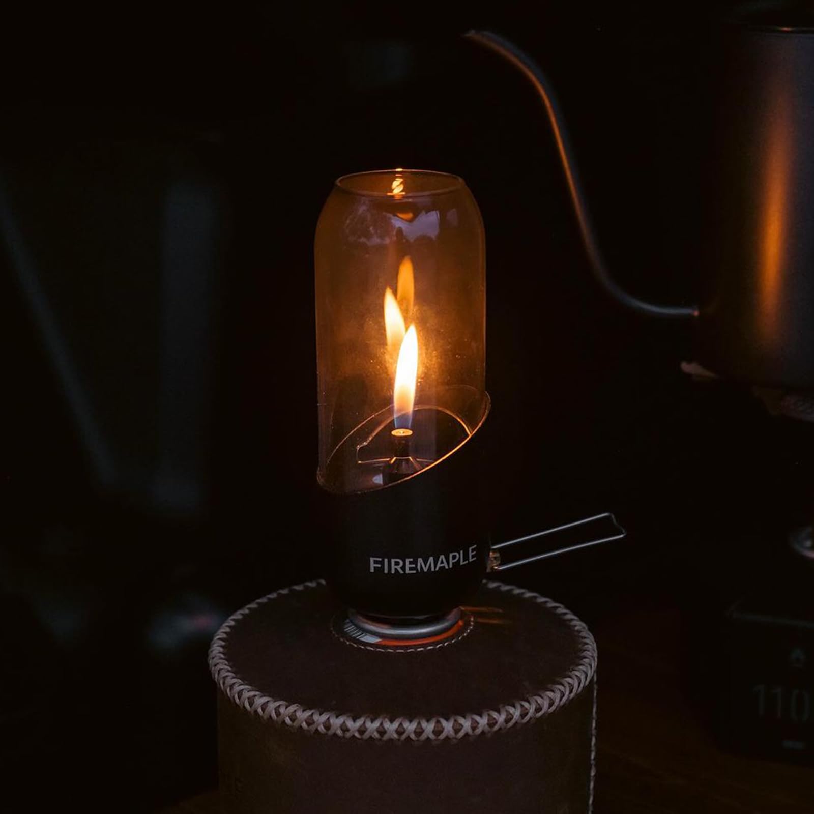 Fire-Maple Orange Lantern Black | Metal Propane/Isobutane Camping Light | No Mantles Needed | Black