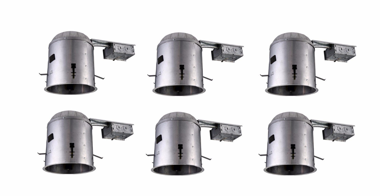 Elitco Lighting Tc6R-E26-6Pk Recessed-Light-Fixture-Trims 5&quot; Non-Ic Remodel Housing, 120V, E26 Socket, Fits Par30/Br30/R30, 75Wmax 6 Pack