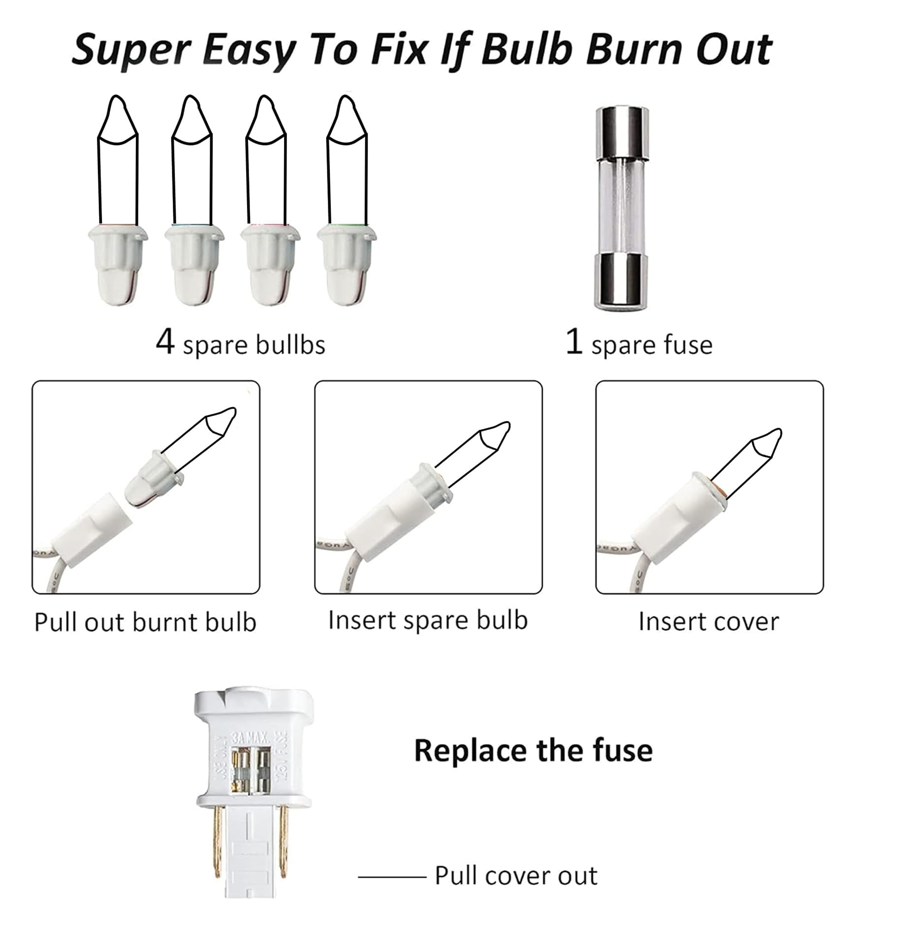 Dazzle Bright 4 Pack Warm White Christmas Mini String Lights, Total 120Ft 600 Count Incandescent Tree Lights, Waterproof Christmas Decorations For Indoor Outdoor Garden Yard Decor