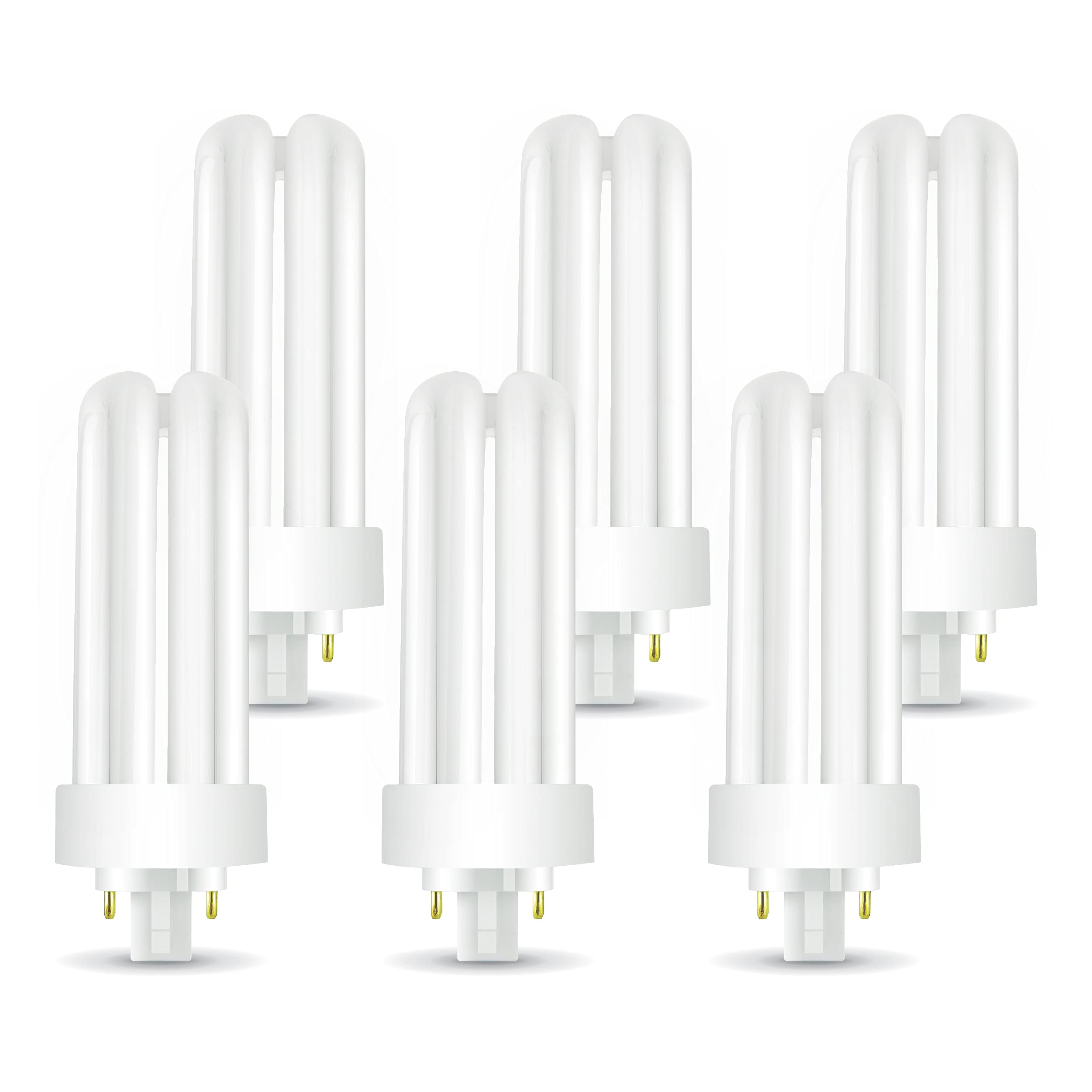 Circle (6 Pack) PLT-26W 841, 4 Pin GX24q-3, 26 Watt Triple Tube, Compact Fluorescent Light Bulb