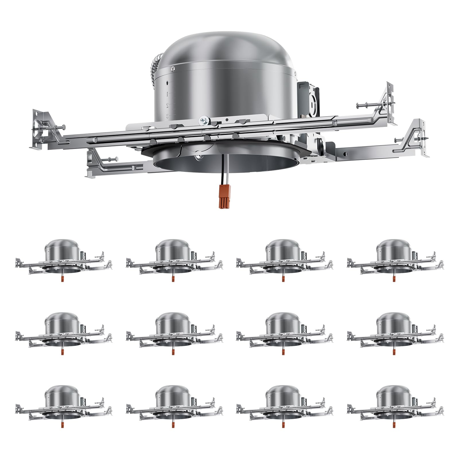 Anyhome 12 Pack 6 Inch Recessed Lighting Housing, 2024 Version IC Rated & Air Tight Can Light Housing New Construction, Recessed