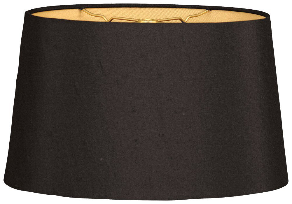 Royal Designs, Inc. Shallow Oval Hardback Lamp Shade, HB-611-10BLK/GL, Black, (8.5 x5.5) x (10 x 6.5) x 5.5