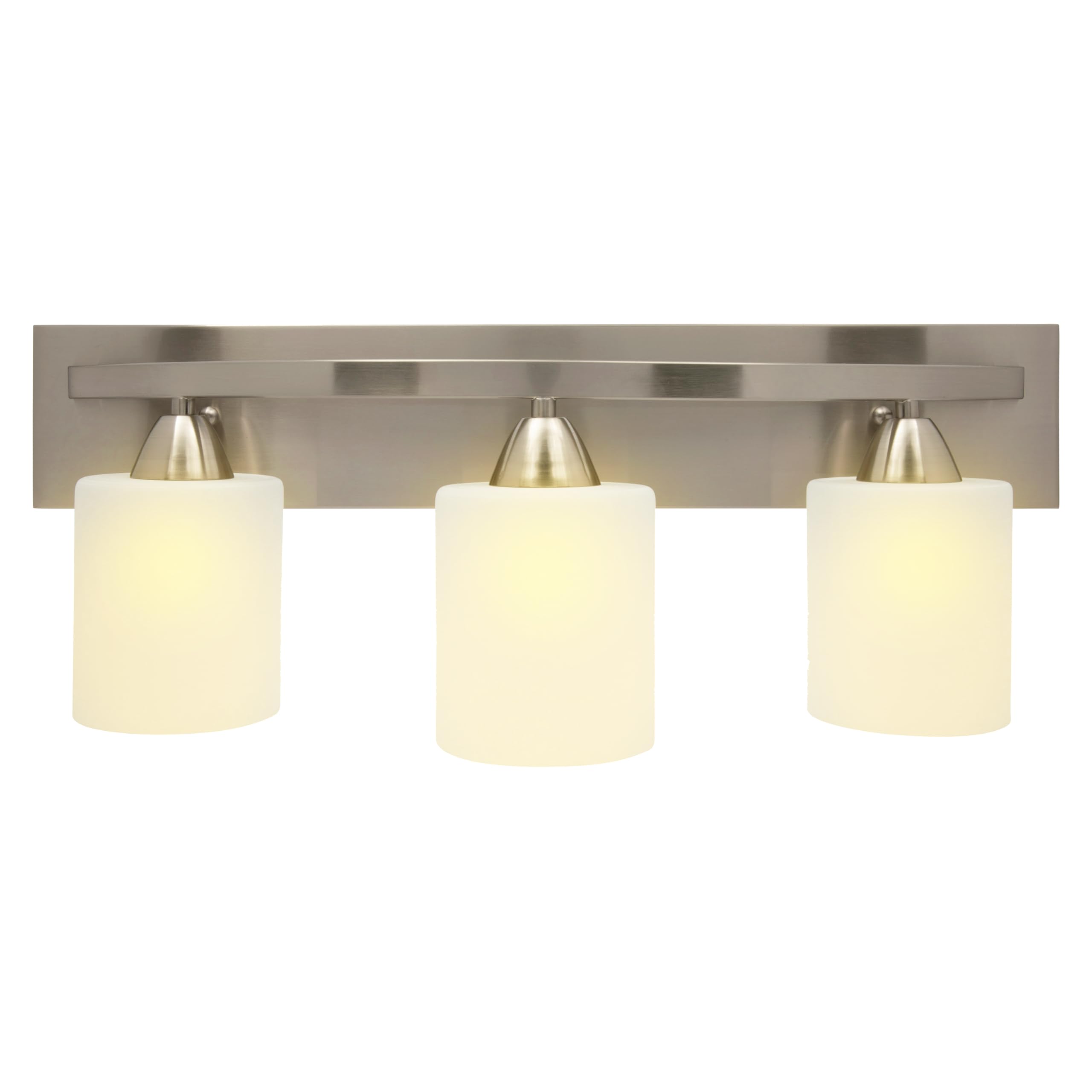 Dorence Vanity Light Fixture - Interior Bathroom Lighting Bar with Modern Milk Glass Shade - Bathroom Lights Over Mirror Fixture