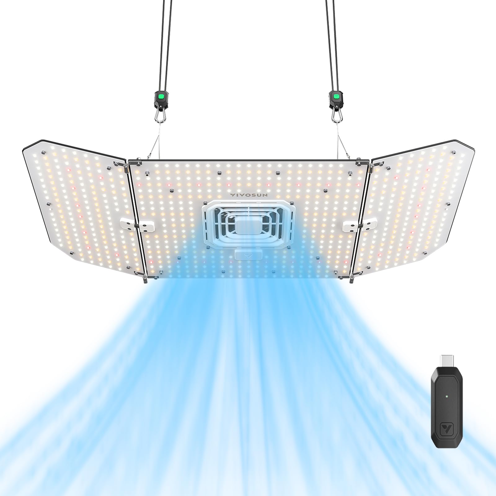 Vivosun Aerolight Wing Aw200Se, Led Grow Light 200W With Integrated Circulation Fan & Growhub Controller E25, Compatible With App & E42A, 3X3 Ft. Coverage, Establish An Intelligent Grow Environment