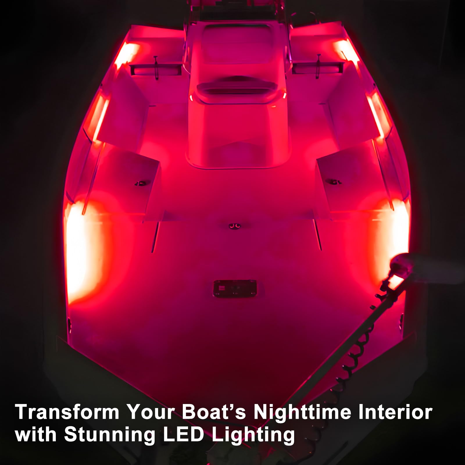 Seaperk Boat LED Navigation Light, IP67 Waterproof, 2Pcs Red, Model Sea-Deck-R-2, Adhesive or Screws Install