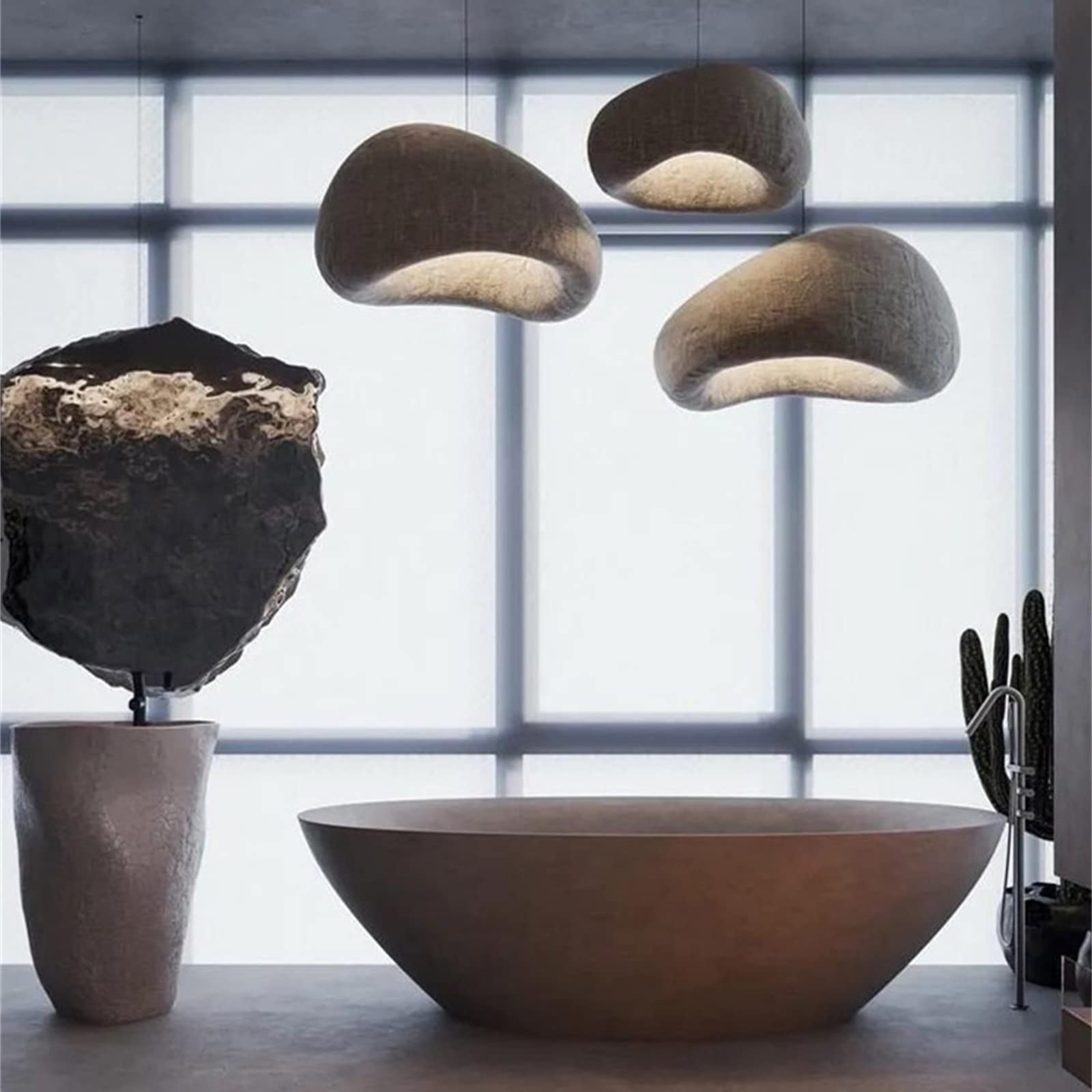 Jaymp 50Cm Modern Pendant Light For Dining Room Kitchen Island Hallway Restaurant Hanging Lamp E26 Base Japanese Wabi-Sabi Style