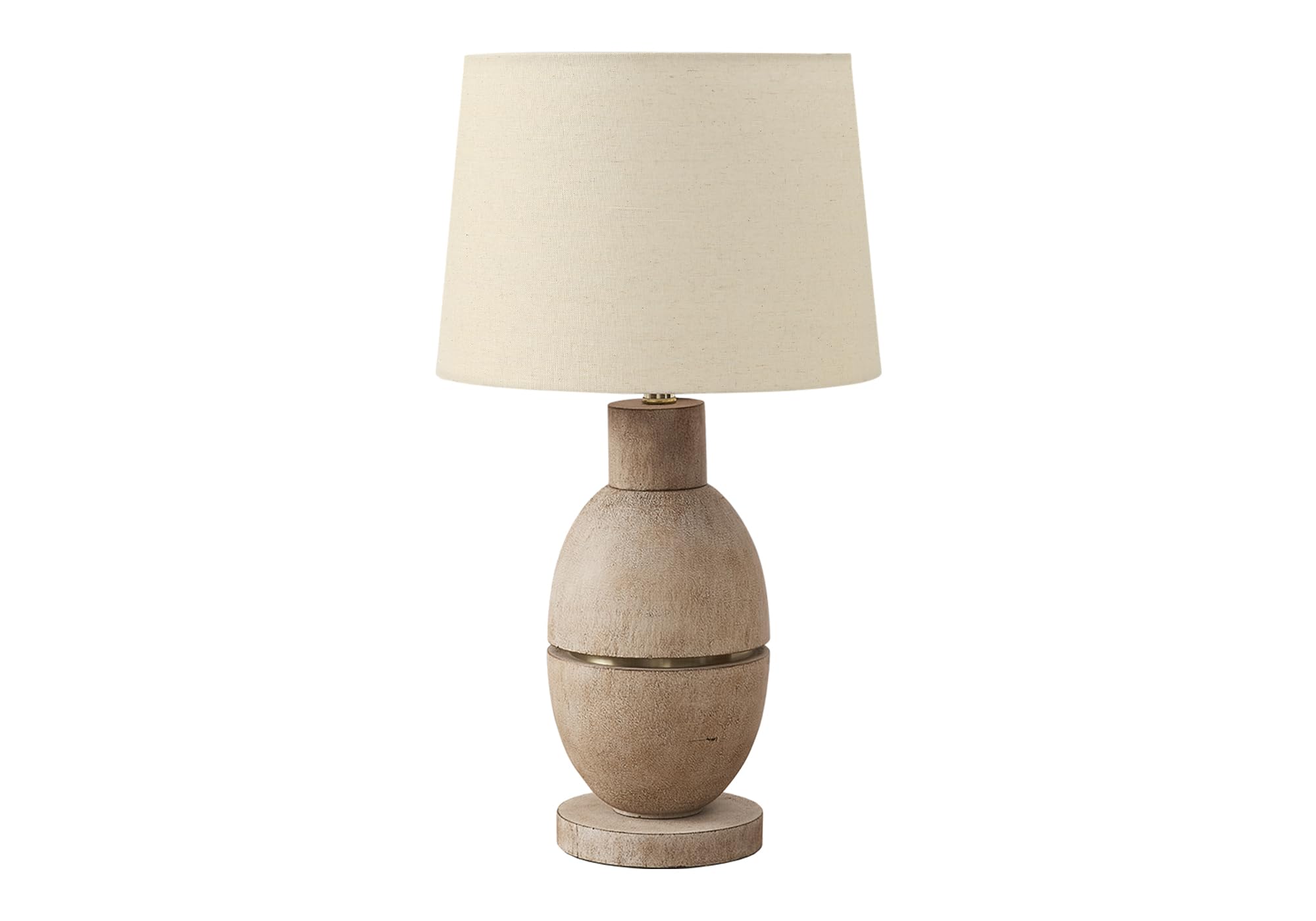 Monarch Specialties Table Lamp I 9886, 25inH, Beige Resin, Beige Shade, Contemporary Design, 14inL x 14inW