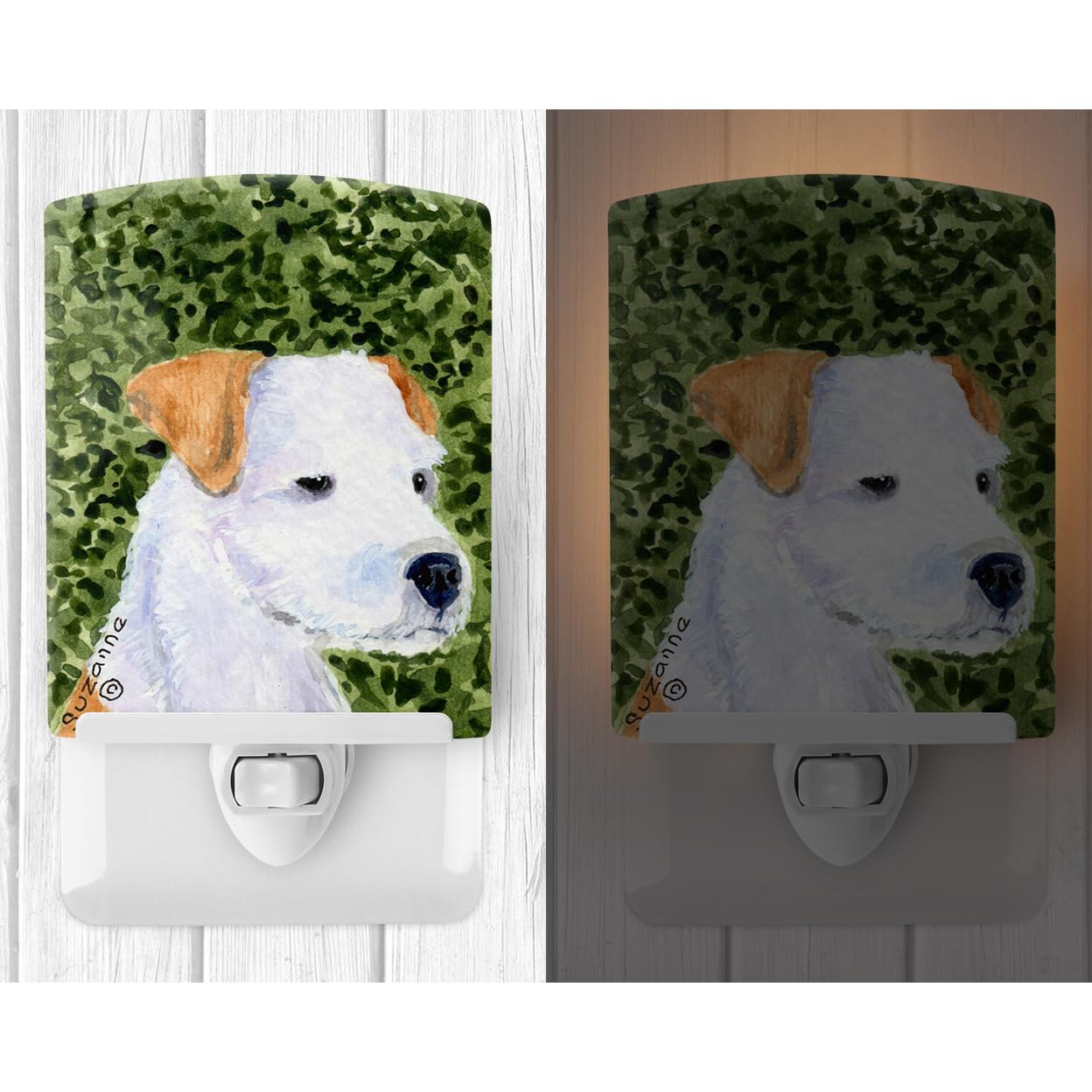 Caroline'S Treasures Ss8728Cnl Jack Russell Terrier Ceramic Night Light Compact, Ul-Certified, Ideal For Bedroom, Bathroom, Nursery, Hallway, Kitchen, 6X4X3, Multicolor
