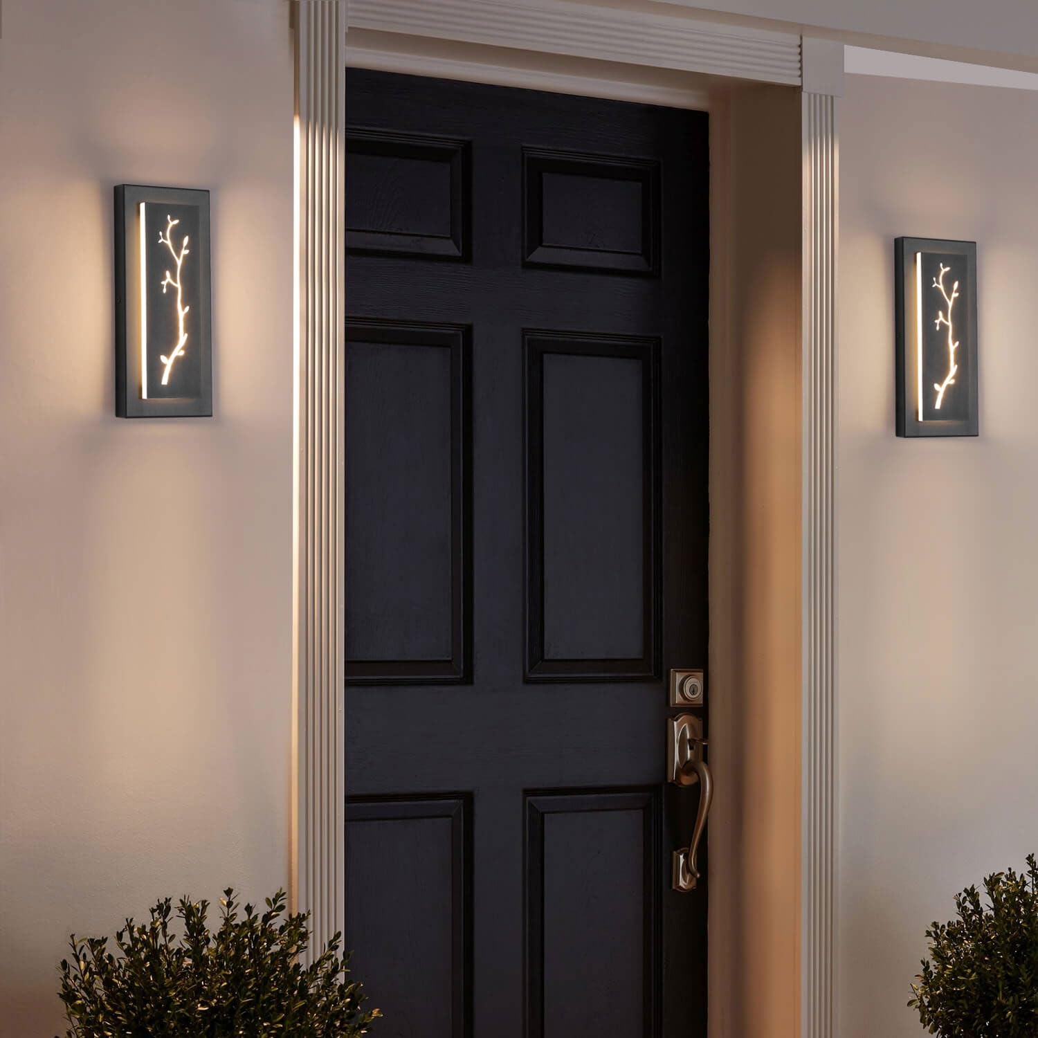 Tewei Outdoor Led Wall Light, Indoor Wall Sconce Lighting Fixtures, Black Modern Minimalist Square Wall Sconce, 360 Beam Angle,