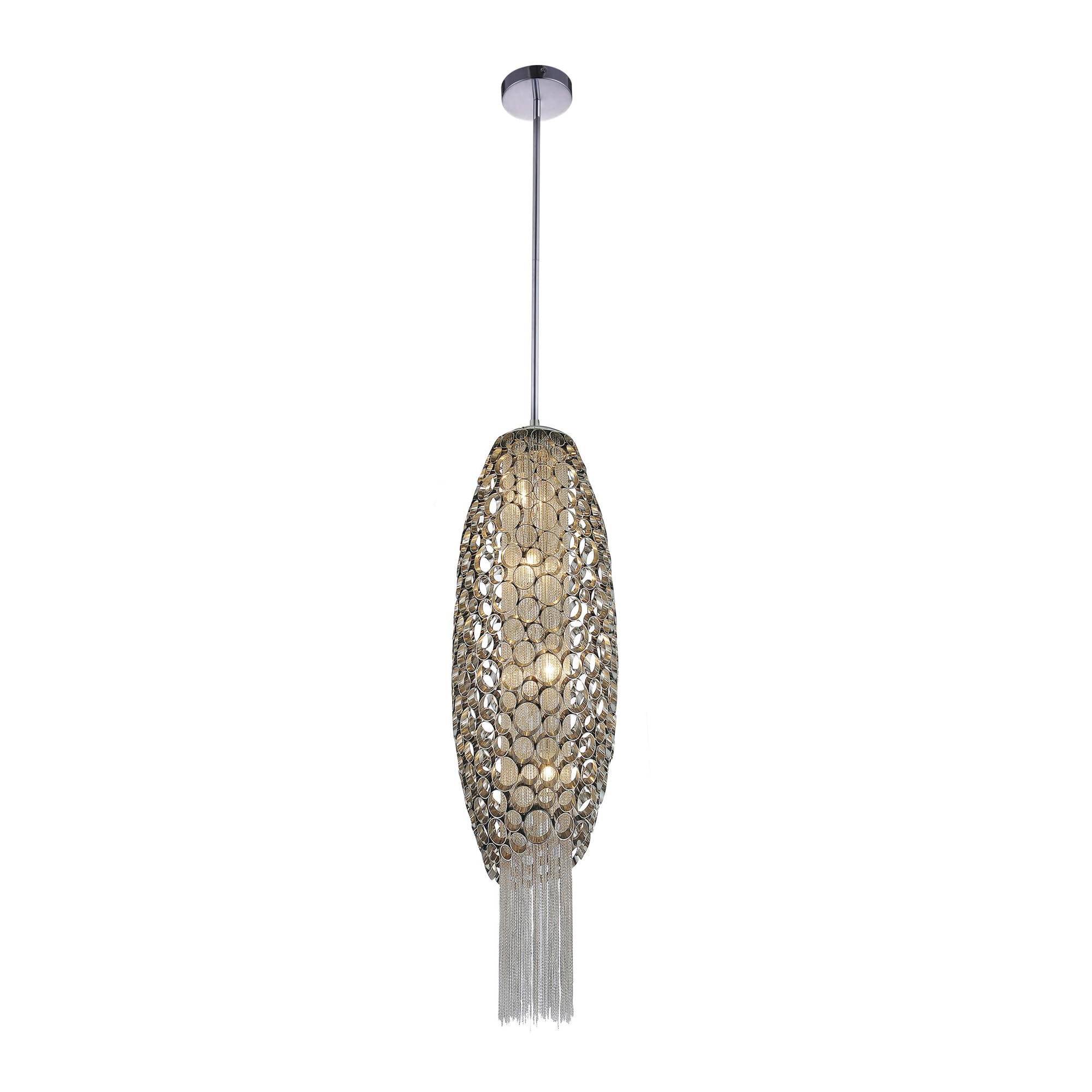 Cwi Lighting Victoria 4 Light Down Contemporary Metal Mini Pendant In Chrome