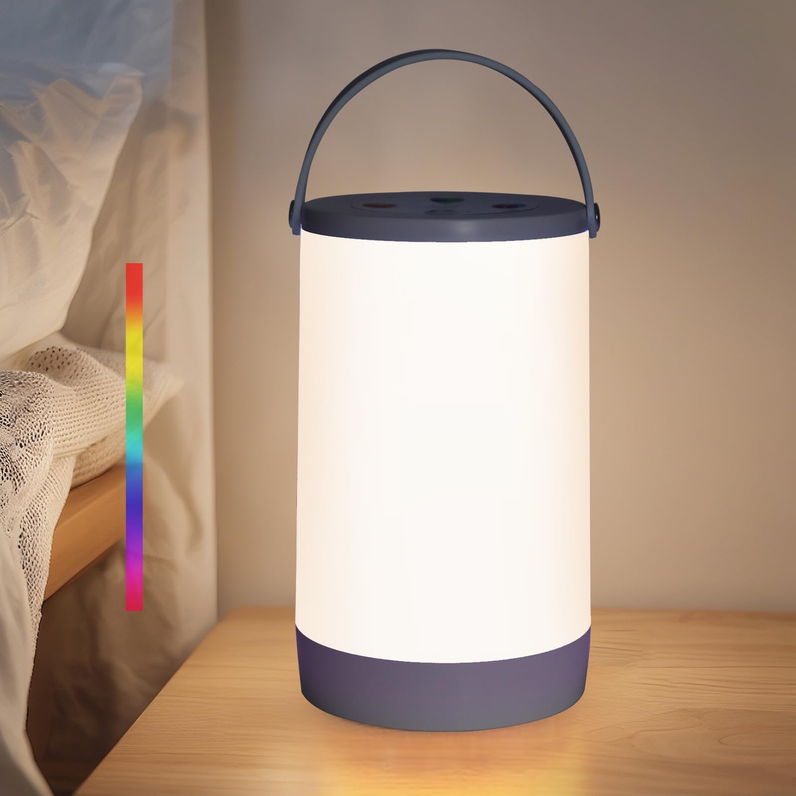 Outdoor Waterproof Hanging Table Lantern, Rgb Rechargeable Hanging Lamps Camping Lights, Shower Waterproof Rgb Colorchanging Lan