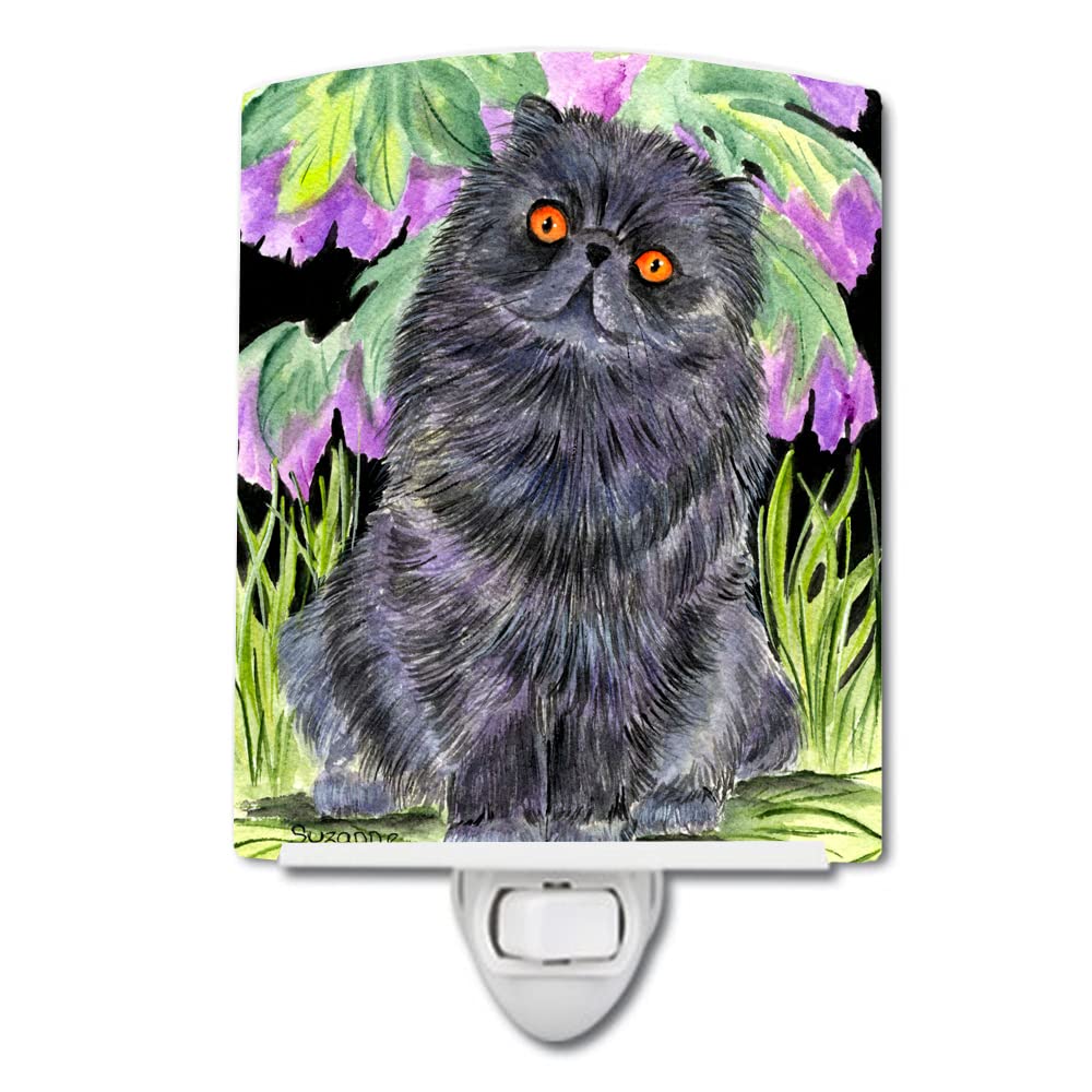 Caroline'S Treasures Ss8247Cnl Cat - Persian Ceramic Night Light Compact, Ul-Certified, Ideal For Bedroom, Bathroom, Nursery, Hallway, Kitchen, 6X4X3, Multicolor
