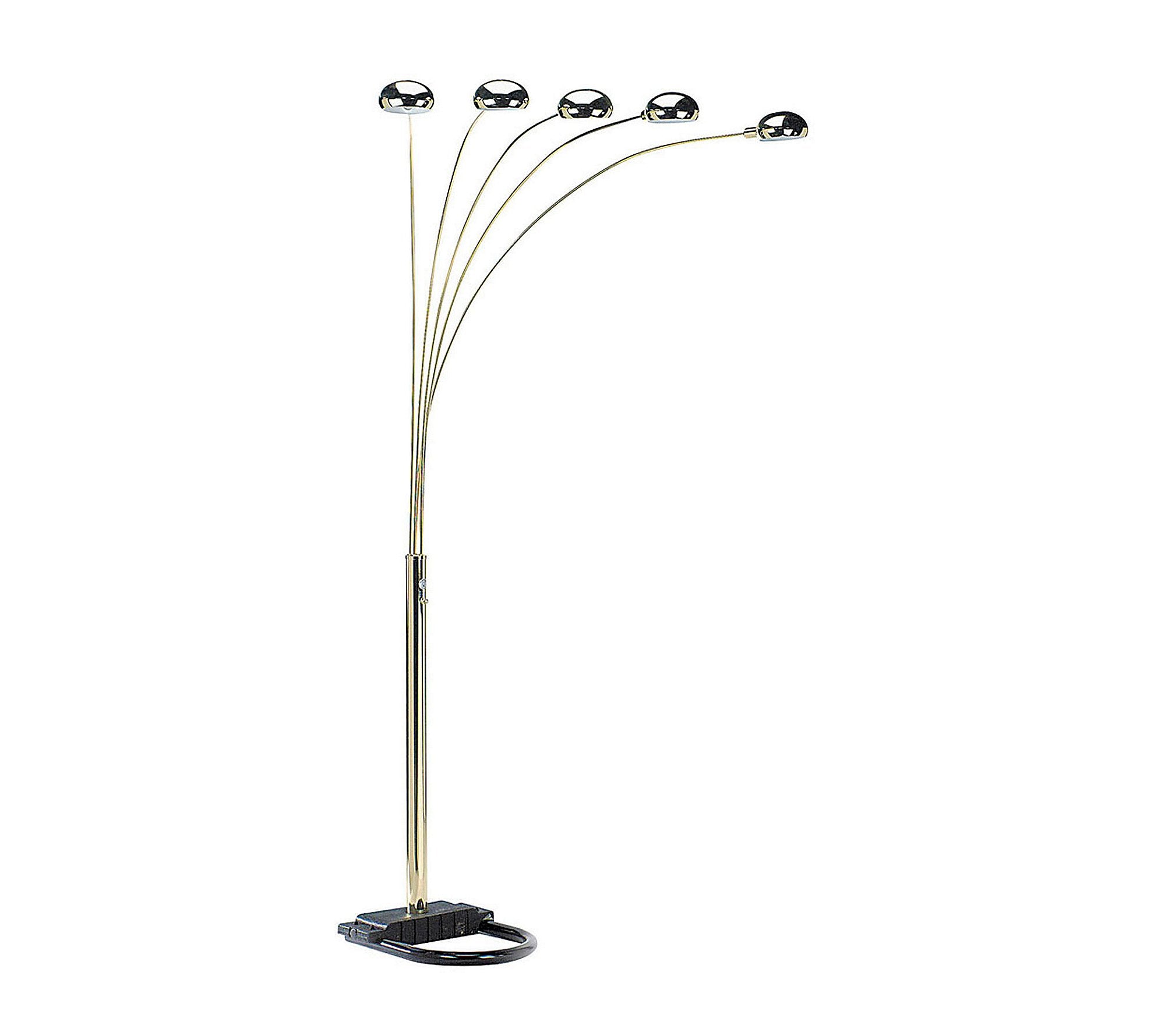 ORE 6962G 5-Arm Arch Floor Lamp, Metal, Polished Brass, 84in x 45in x 45in