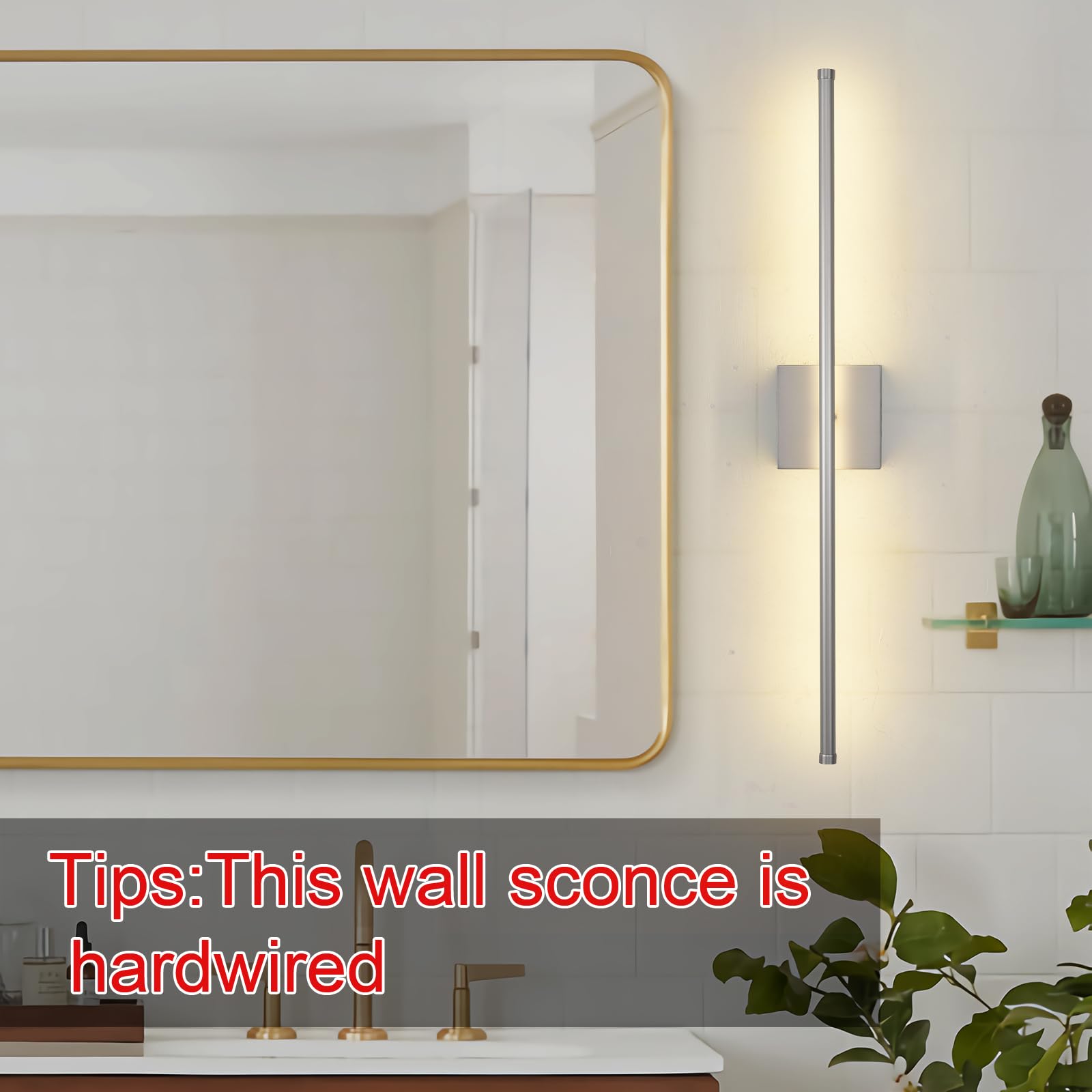 Kartoosh Modern Wall Sconces Set Of Two, Dimmable Hardwired Wall Sconces, 350 Rotate, Led Nickel Wall Light Fixtures, 3000K Warm