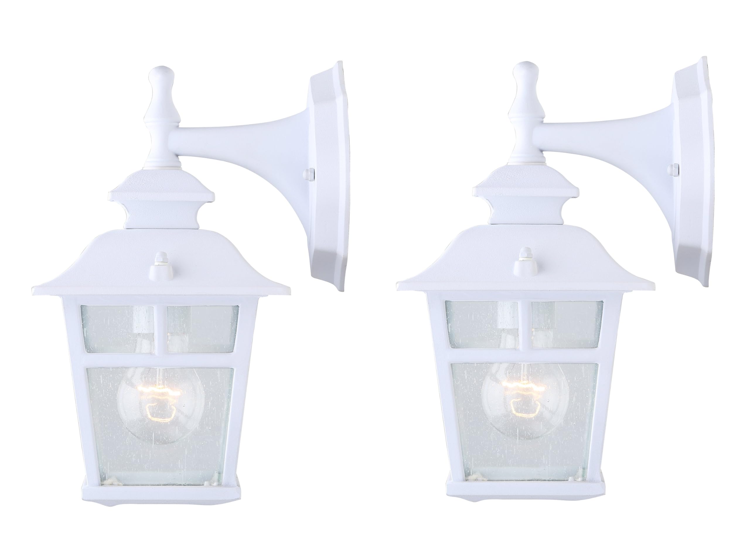 Canarm IOL183TWH-C Outdoor Lantern Twin Pack, White, Glass Material