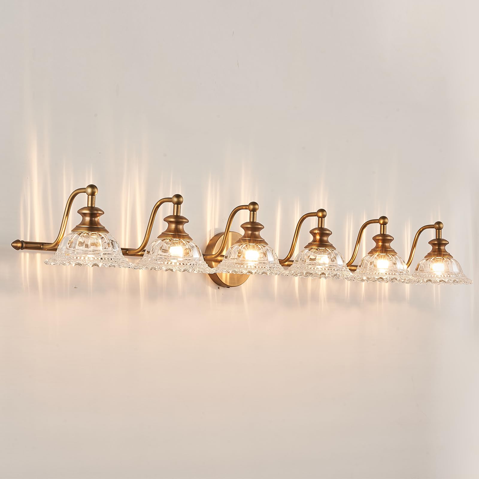 Xiedun 45'' Bathroom Light 6 Light Bathroom Vanity Light Fixtures (Exclude G9 Bulb) Vanity Lights For Bathroom