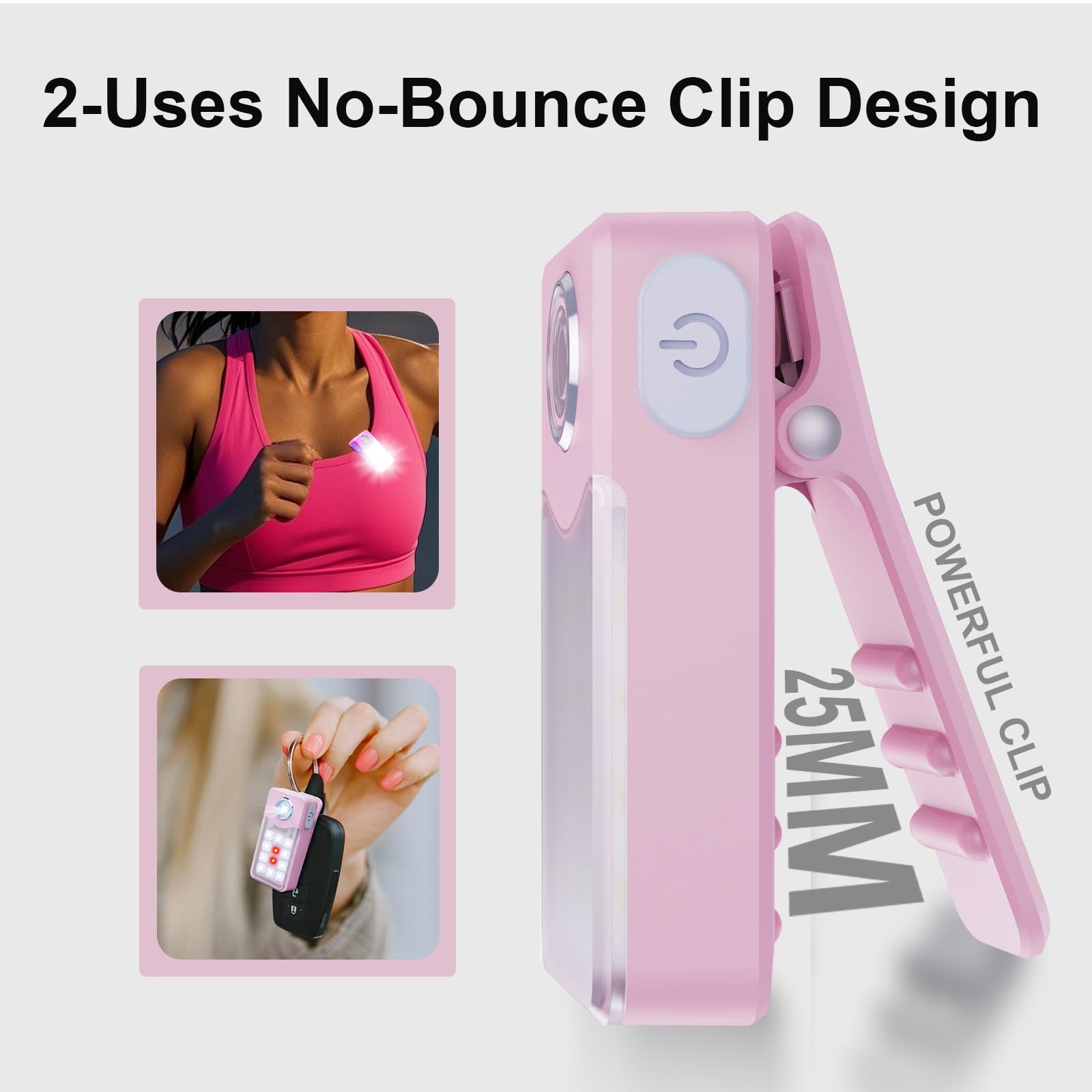 Tubasion 2-Pack Clip On Flashlight with 3 Modes, USB-C Rechargeable Running Light for Runners, IPX7 Waterproof LED Safety Light,