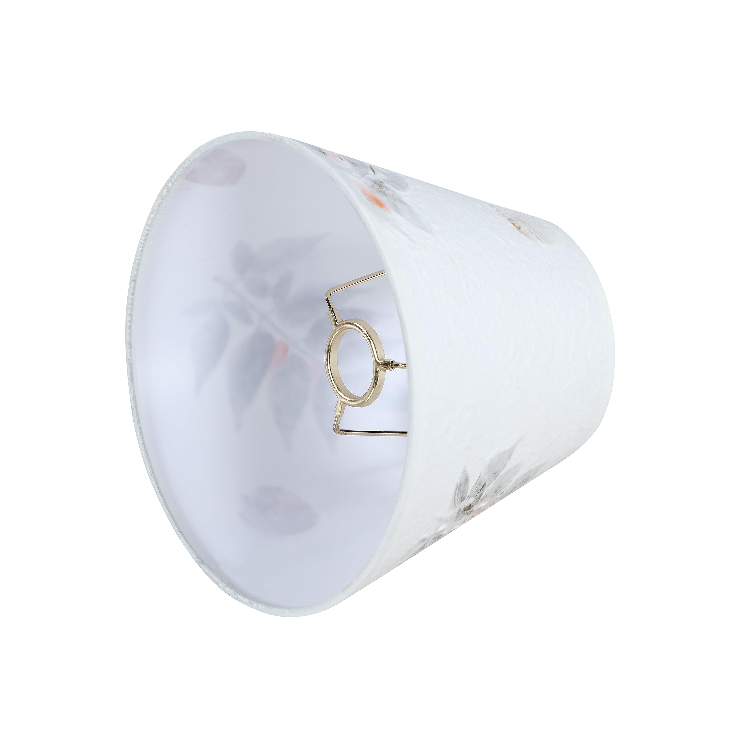 Aspen Creative 56038, Hardback Empire Transitional Uno Lamp Shade, Off White Petal Paper, 5&quot; Top X 9&quot; Bottom X 7&quot; Slant, Slip Uno 33Mm